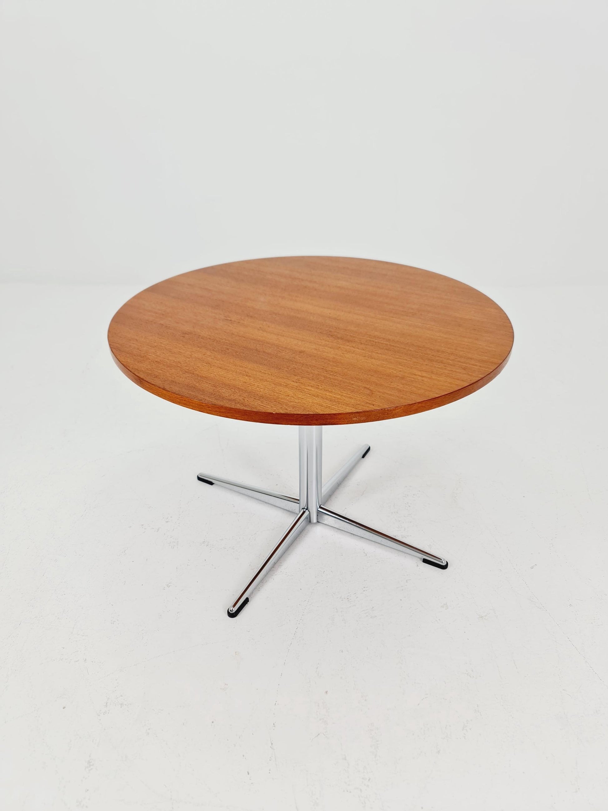 vintage teak & chrome coffee table 1970s