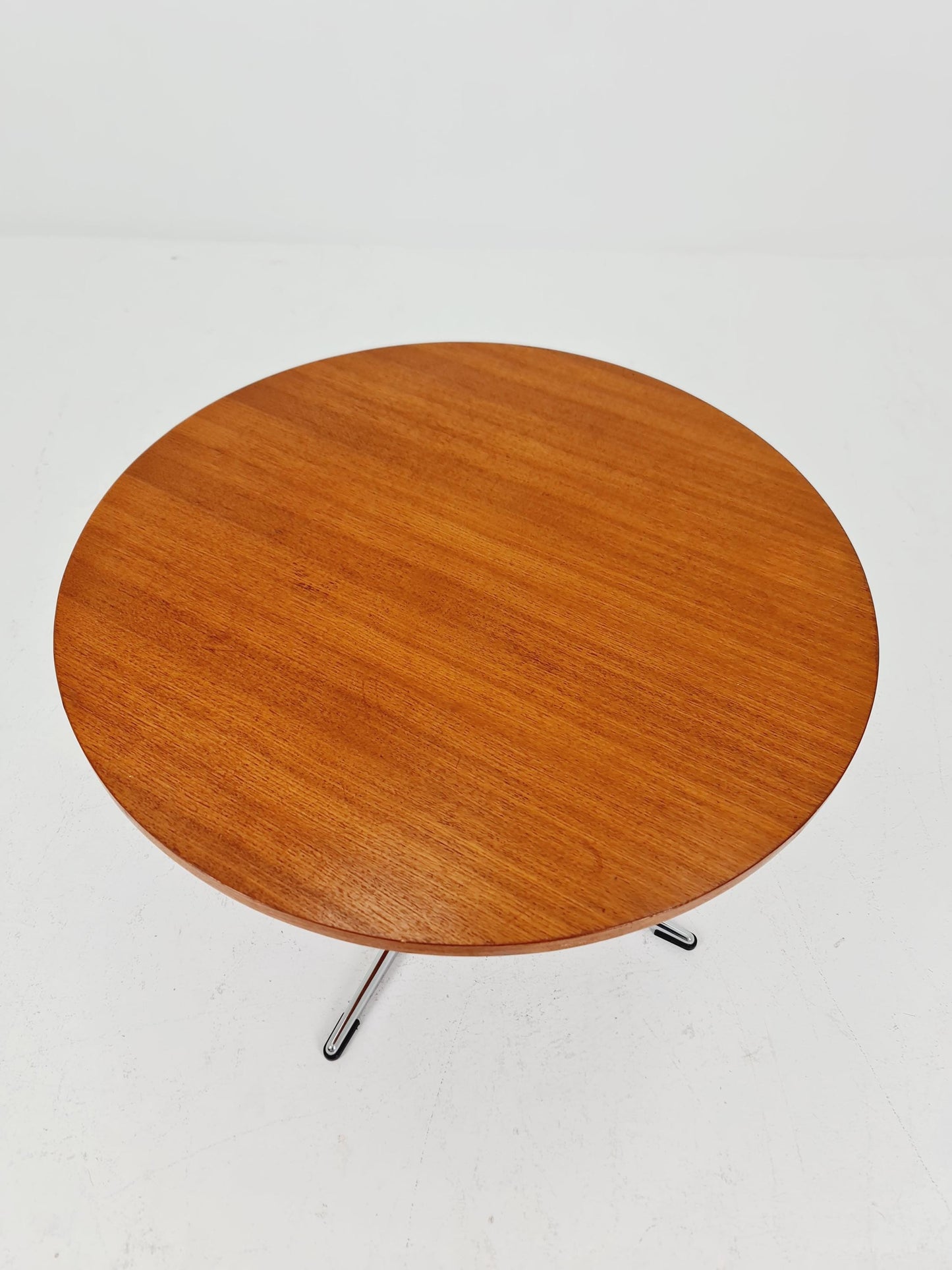 vintage teak & chrome coffee table 1970s