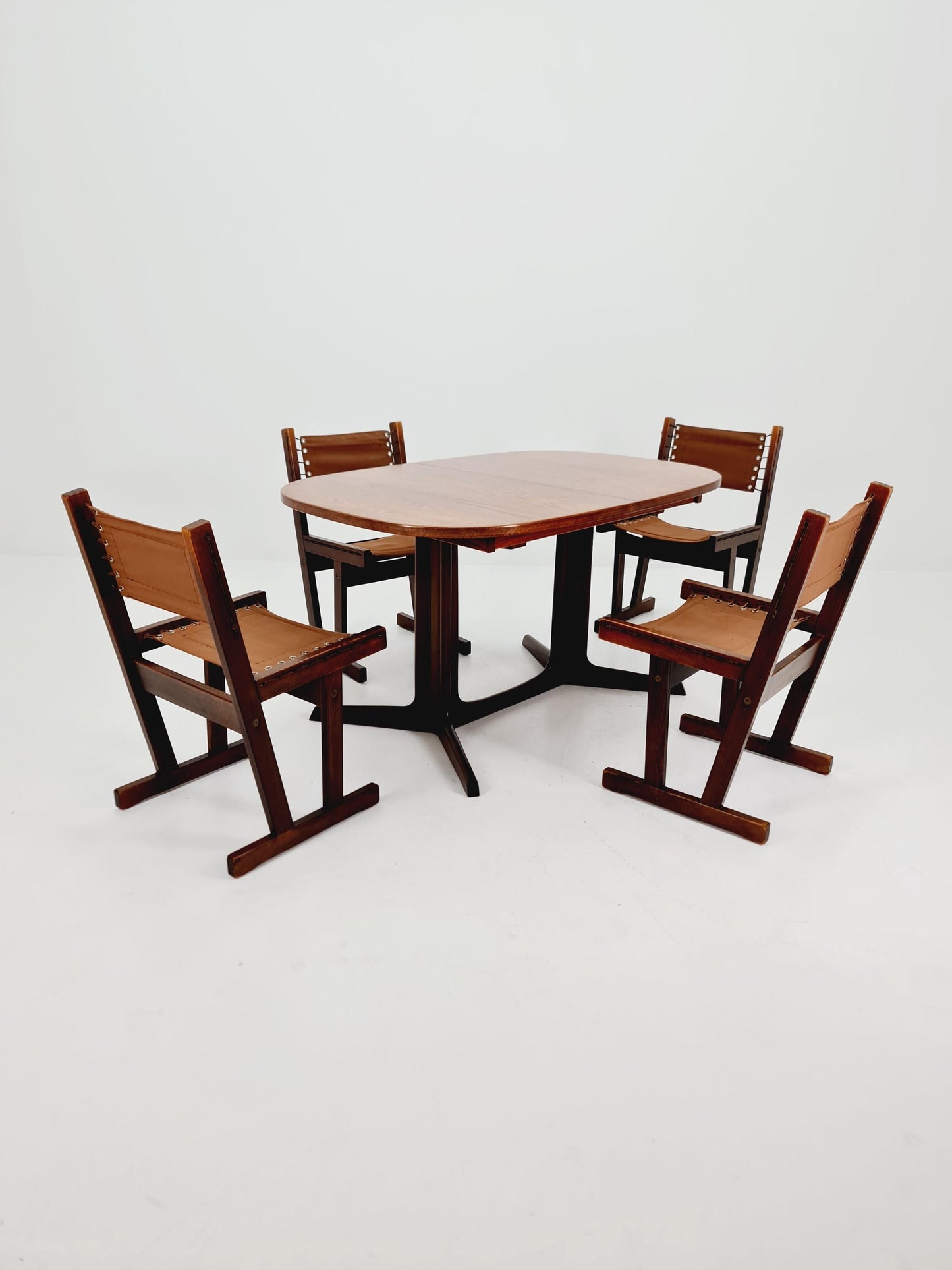 MidCentury Safari Dining Chairs BY Svein Björneng for Bruksbo Norway 1960s set of 4