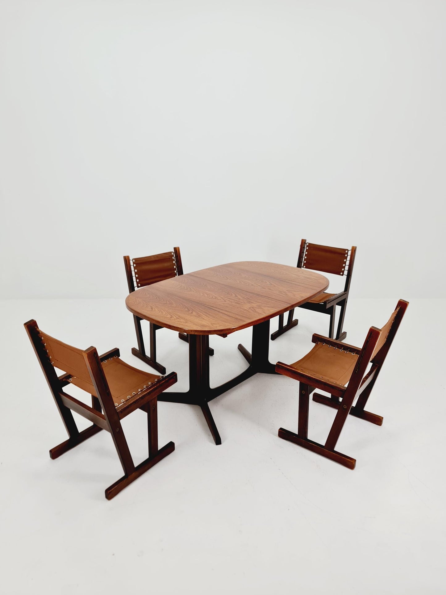 MidCentury Safari Dining Chairs BY Svein Björneng for Bruksbo Norway 1960s set of 4