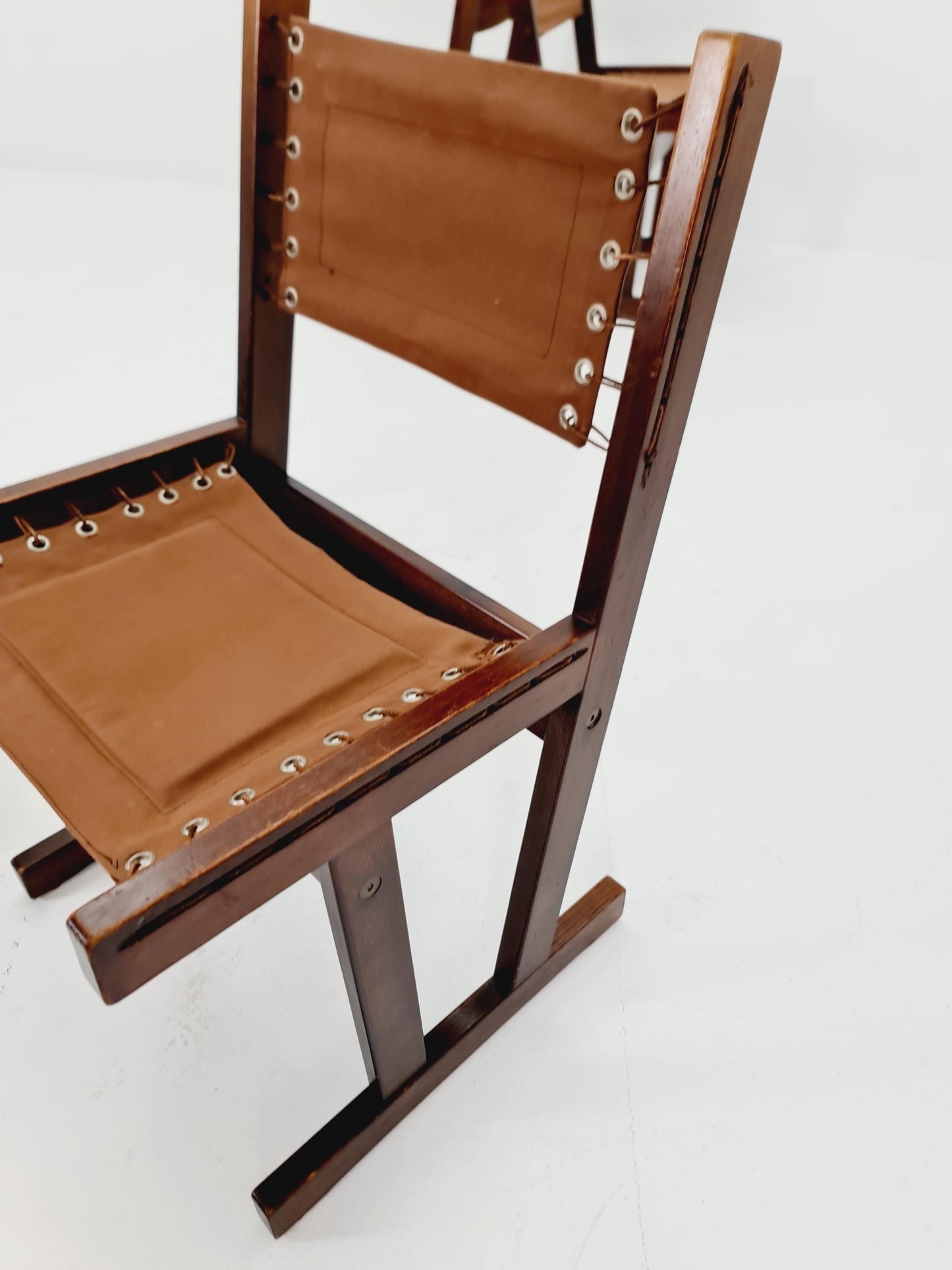 MidCentury Safari Dining Chairs BY Svein Björneng for Bruksbo Norway 1960s set of 4
