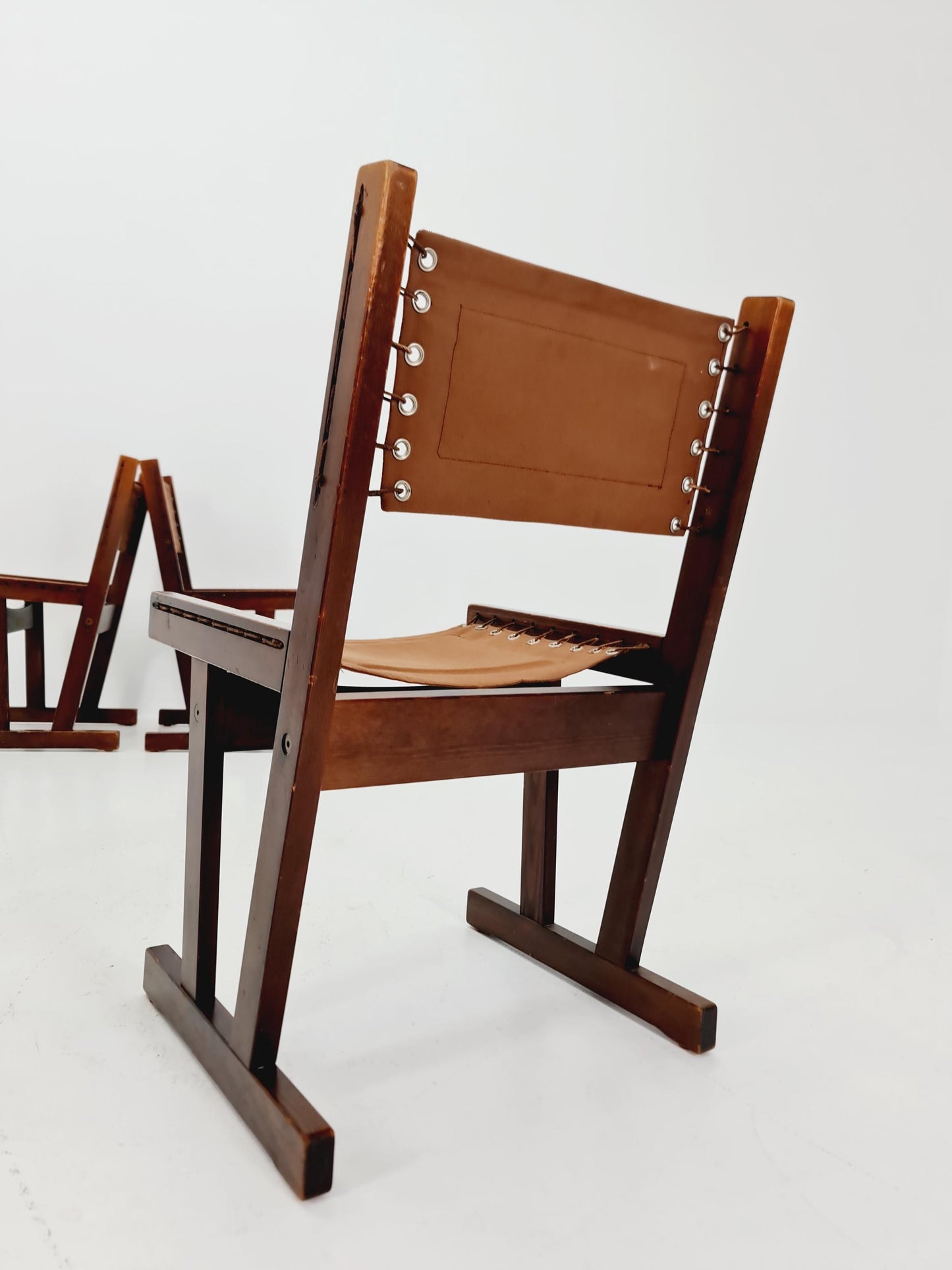 MidCentury Safari Dining Chairs BY Svein Björneng for Bruksbo Norway 1960s set of 4