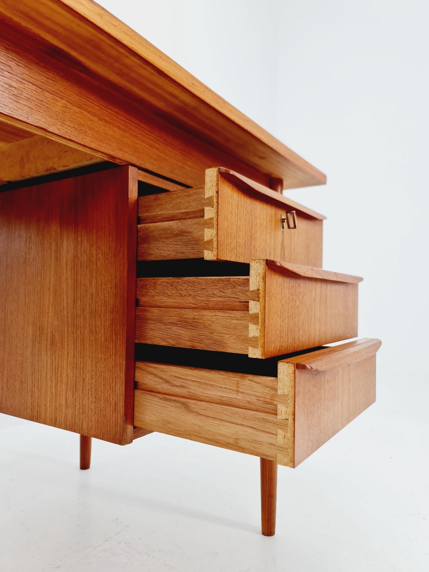 Mid century Danish teak desk By Gunnar Nielsen Tibergaard , 1960s
