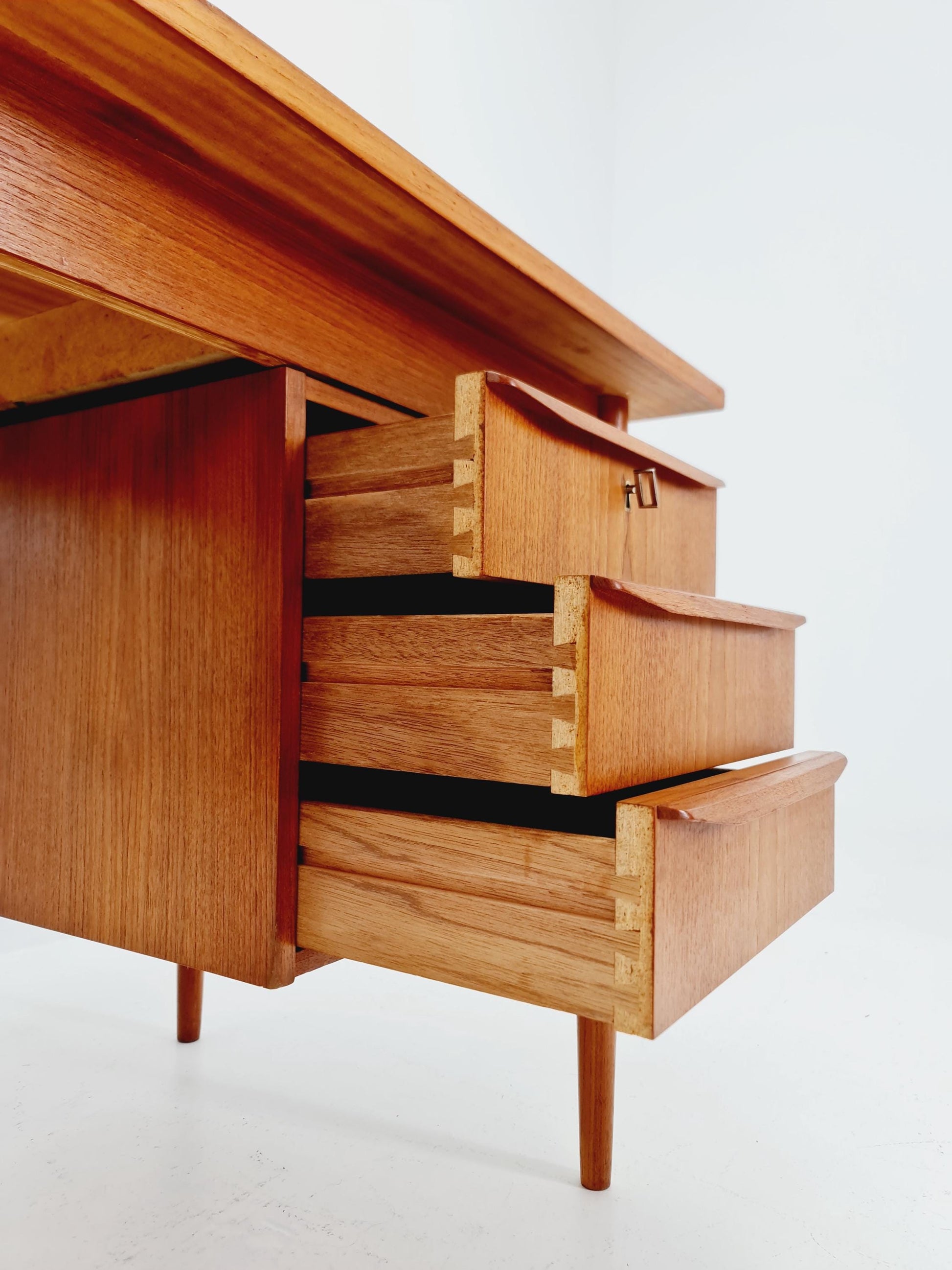 Mid century Danish teak desk By Gunnar Nielsen Tibergaard , 1960s