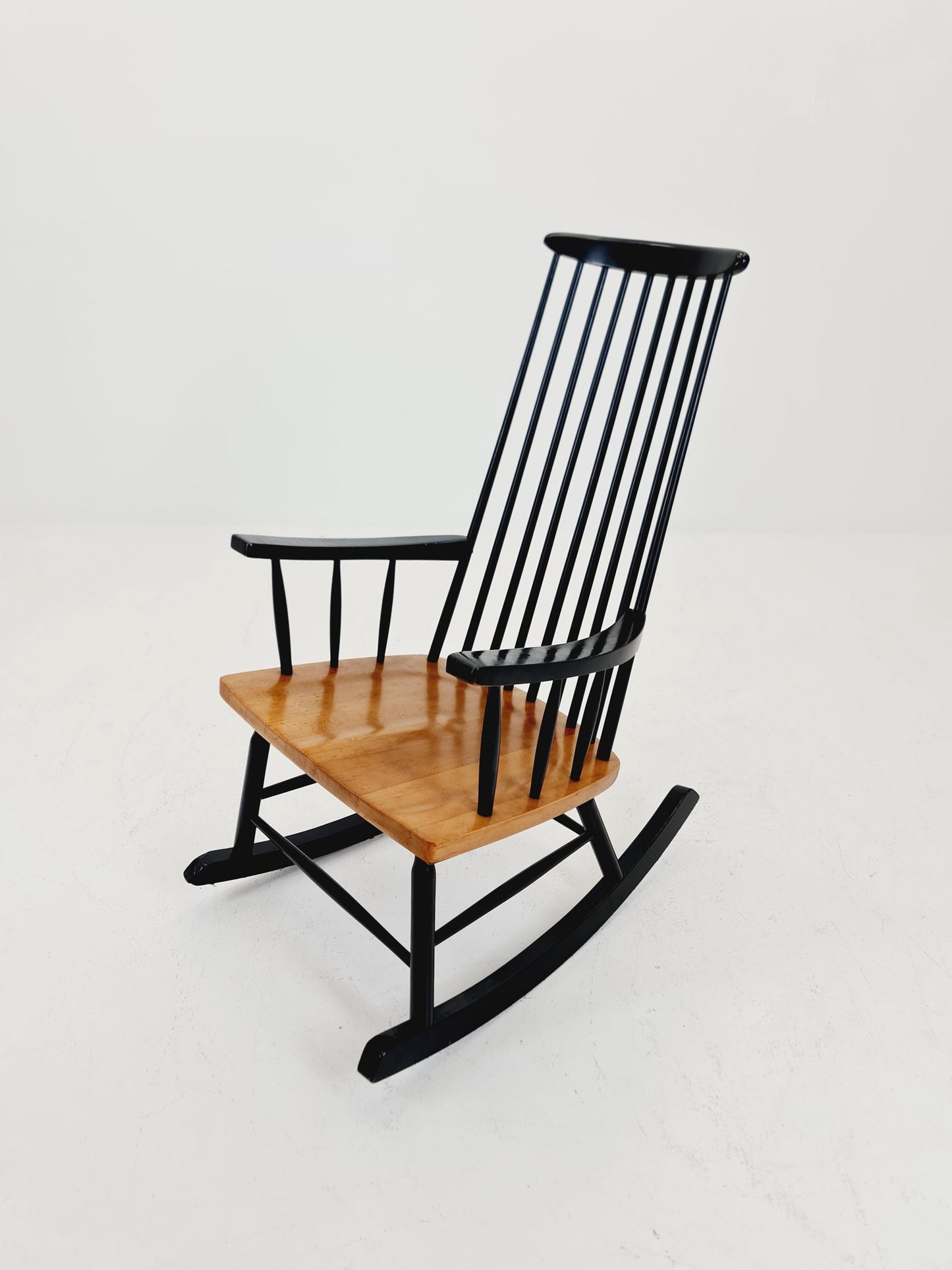 Mid Century Rocking Chair teak by Ilmar Tapiovaara for Asko , 1960s