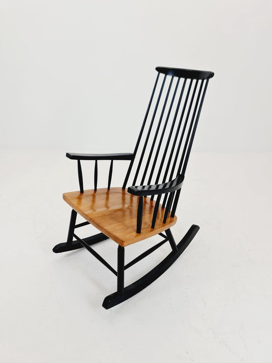 Mid Century Rocking Chair teak by Ilmar Tapiovaara for Asko , 1960s