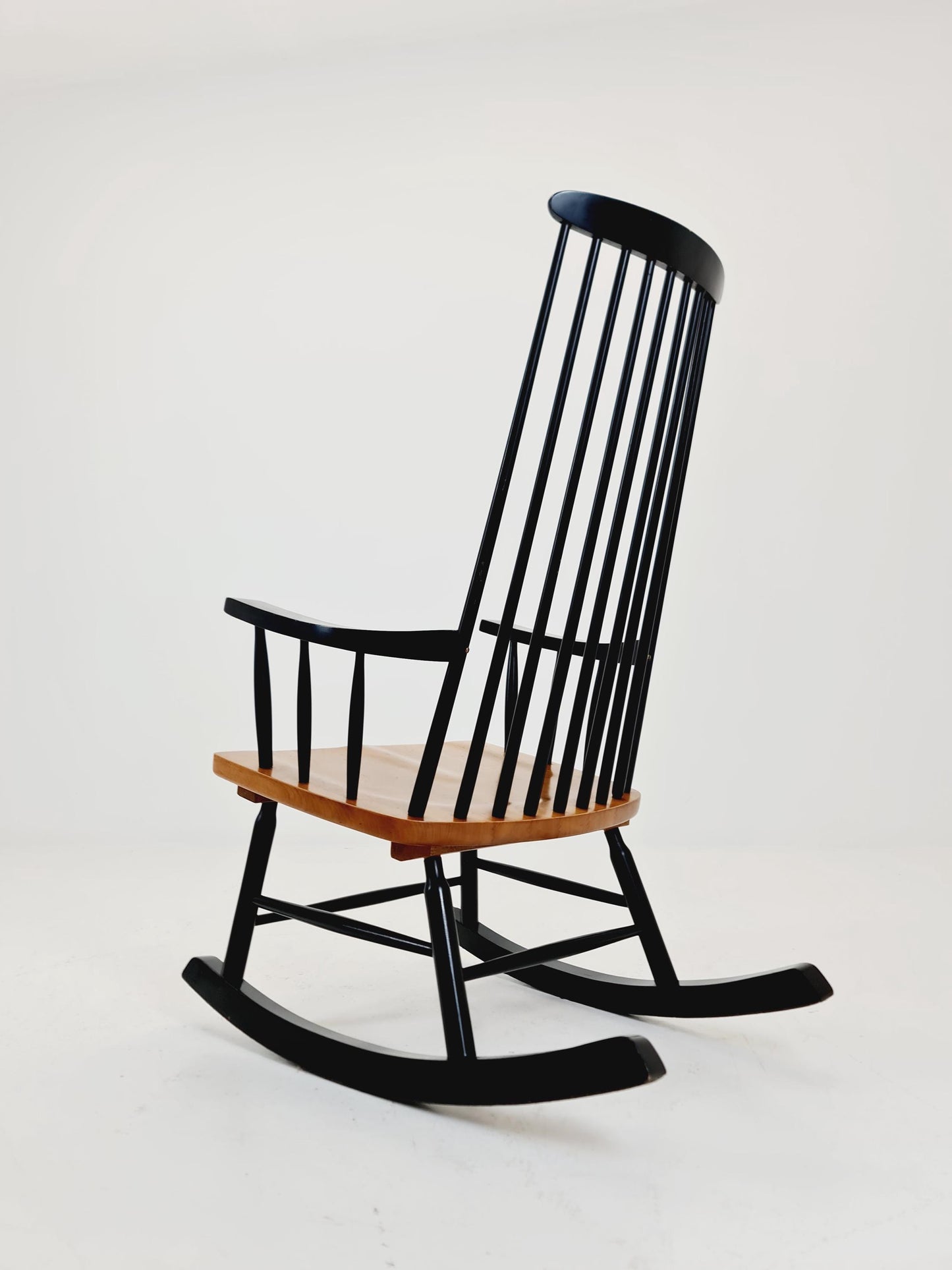 Mid Century Rocking Chair teak by Ilmar Tapiovaara for Asko , 1960s