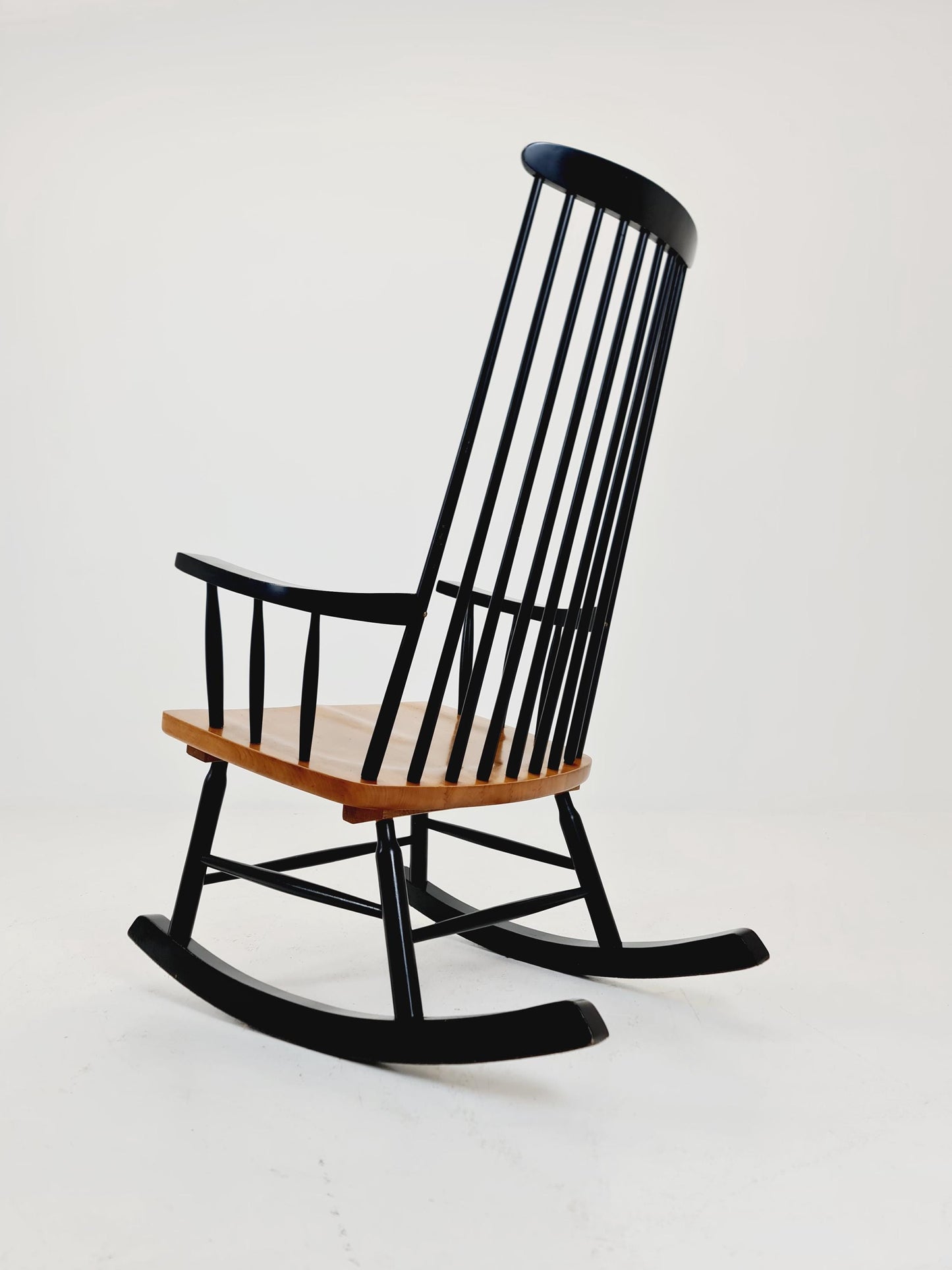 Mid Century Rocking Chair teak by Ilmar Tapiovaara for Asko , 1960s