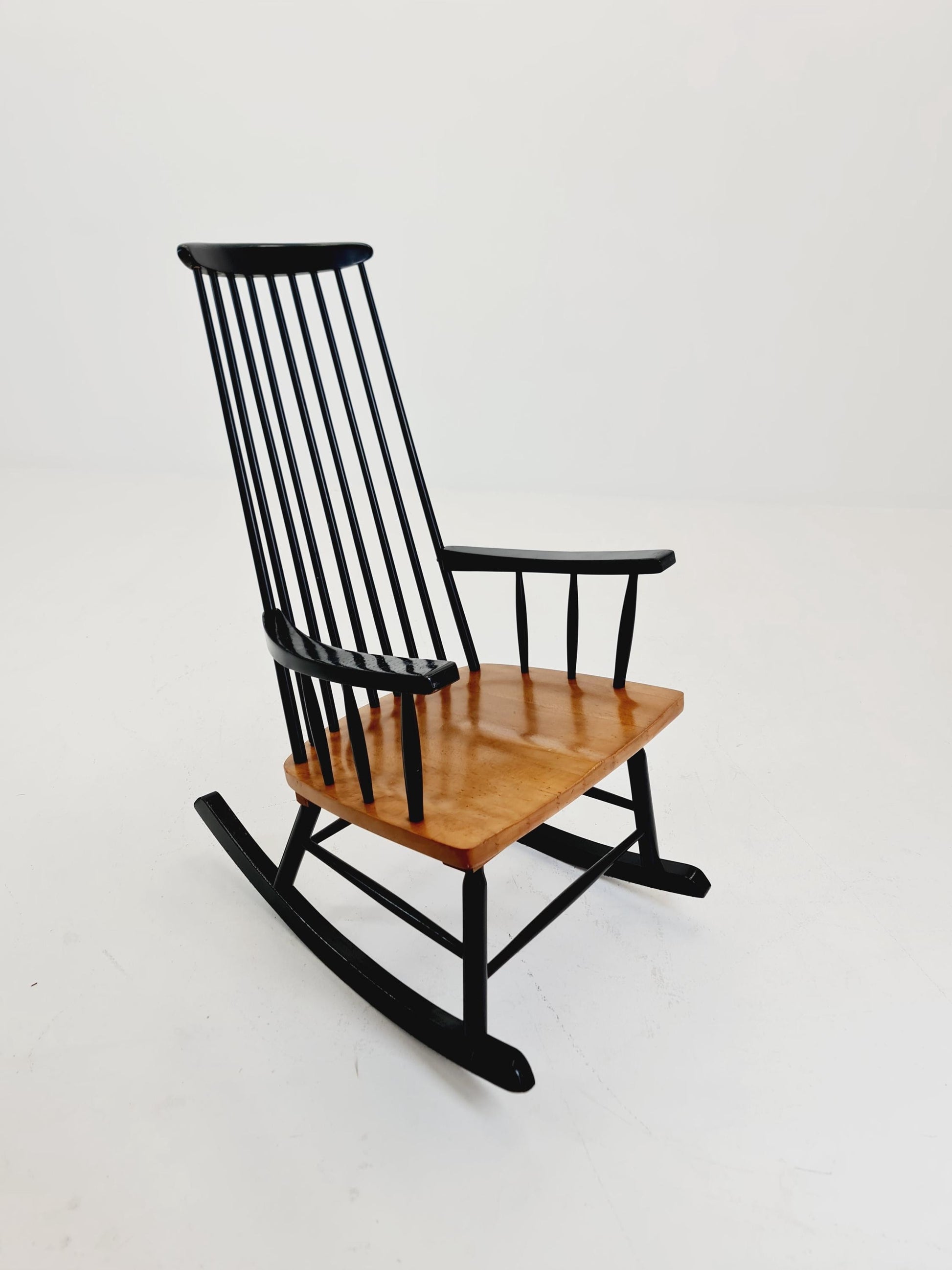 Mid Century Rocking Chair teak by Ilmar Tapiovaara for Asko , 1960s