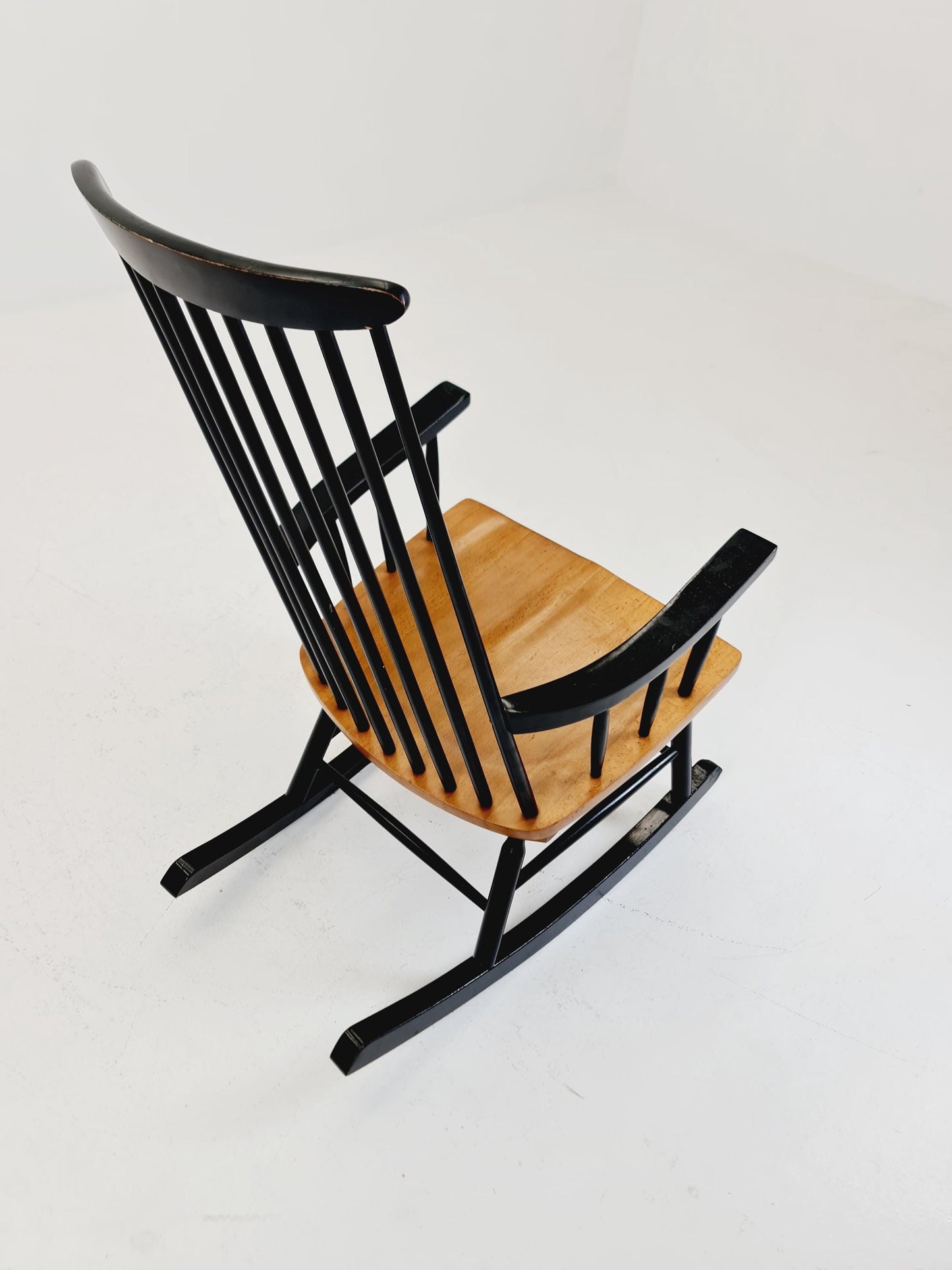 Mid Century Rocking Chair teak by Ilmar Tapiovaara for Asko , 1960s