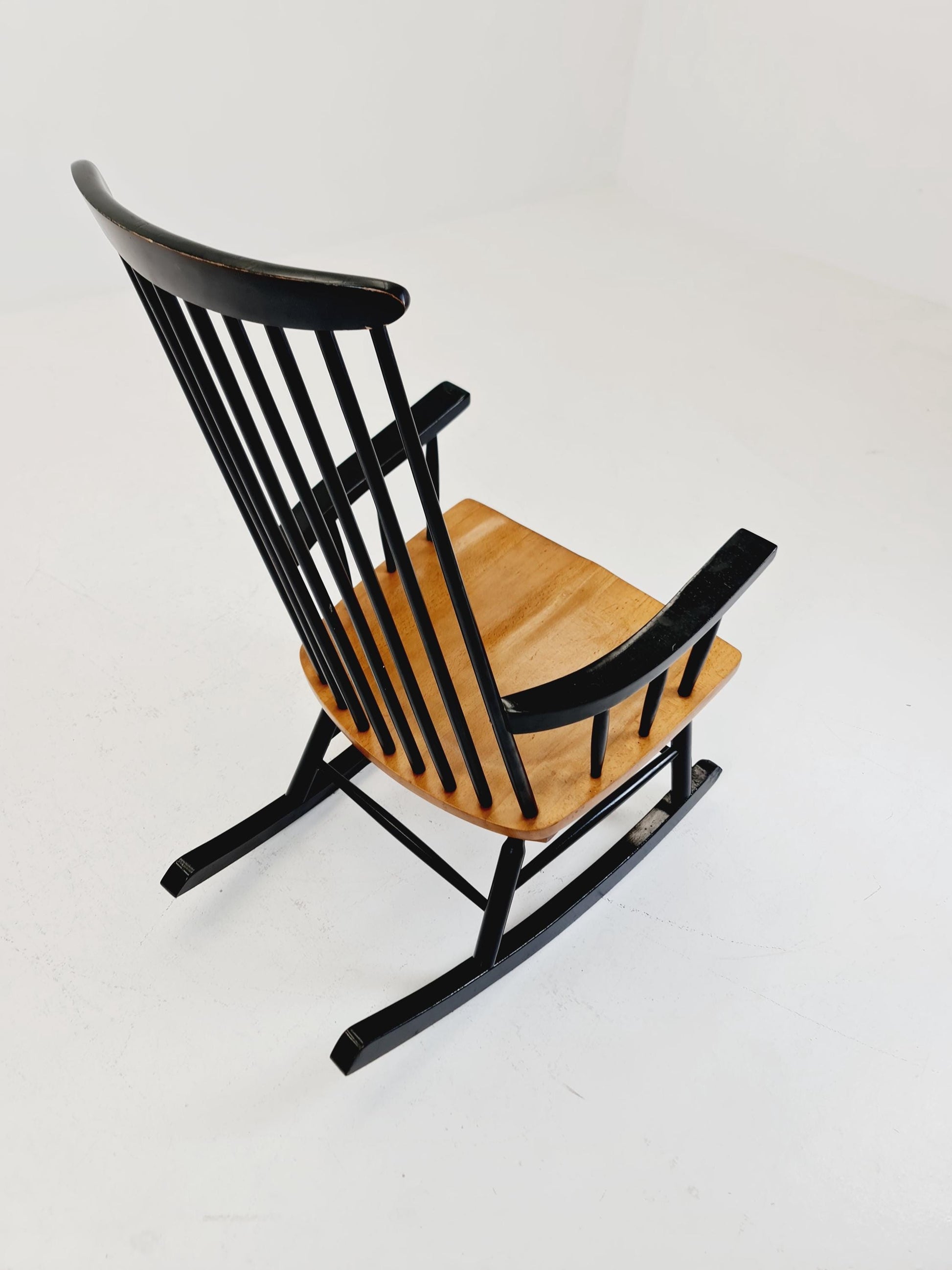 Mid Century Rocking Chair teak by Ilmar Tapiovaara for Asko , 1960s