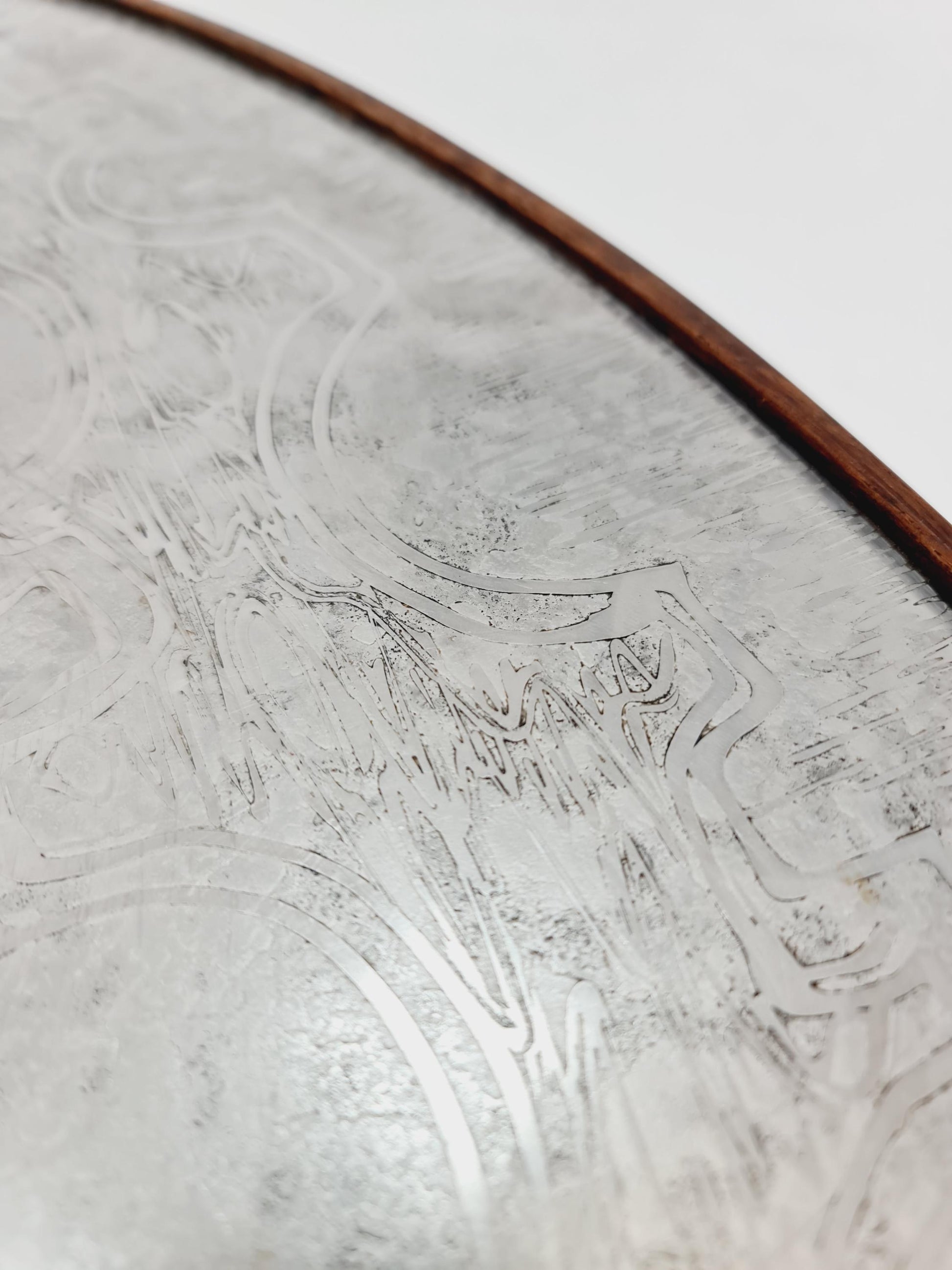 Rare vintage rosewood and an iset etched alumiunm coffe table by Heinz Lilenthal model E8 1970s