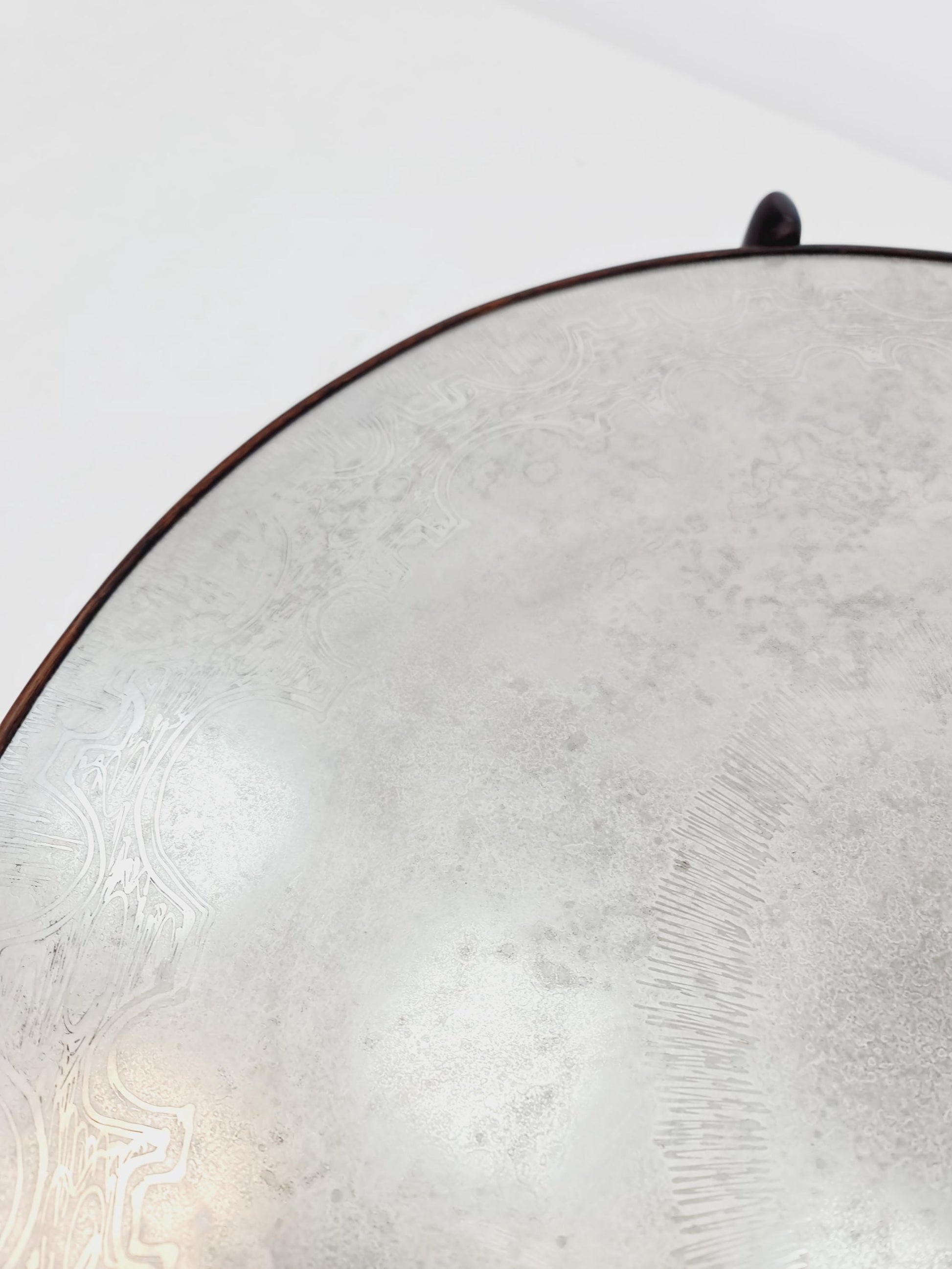 Rare vintage rosewood and an iset etched alumiunm coffe table by Heinz Lilenthal model E8 1970s