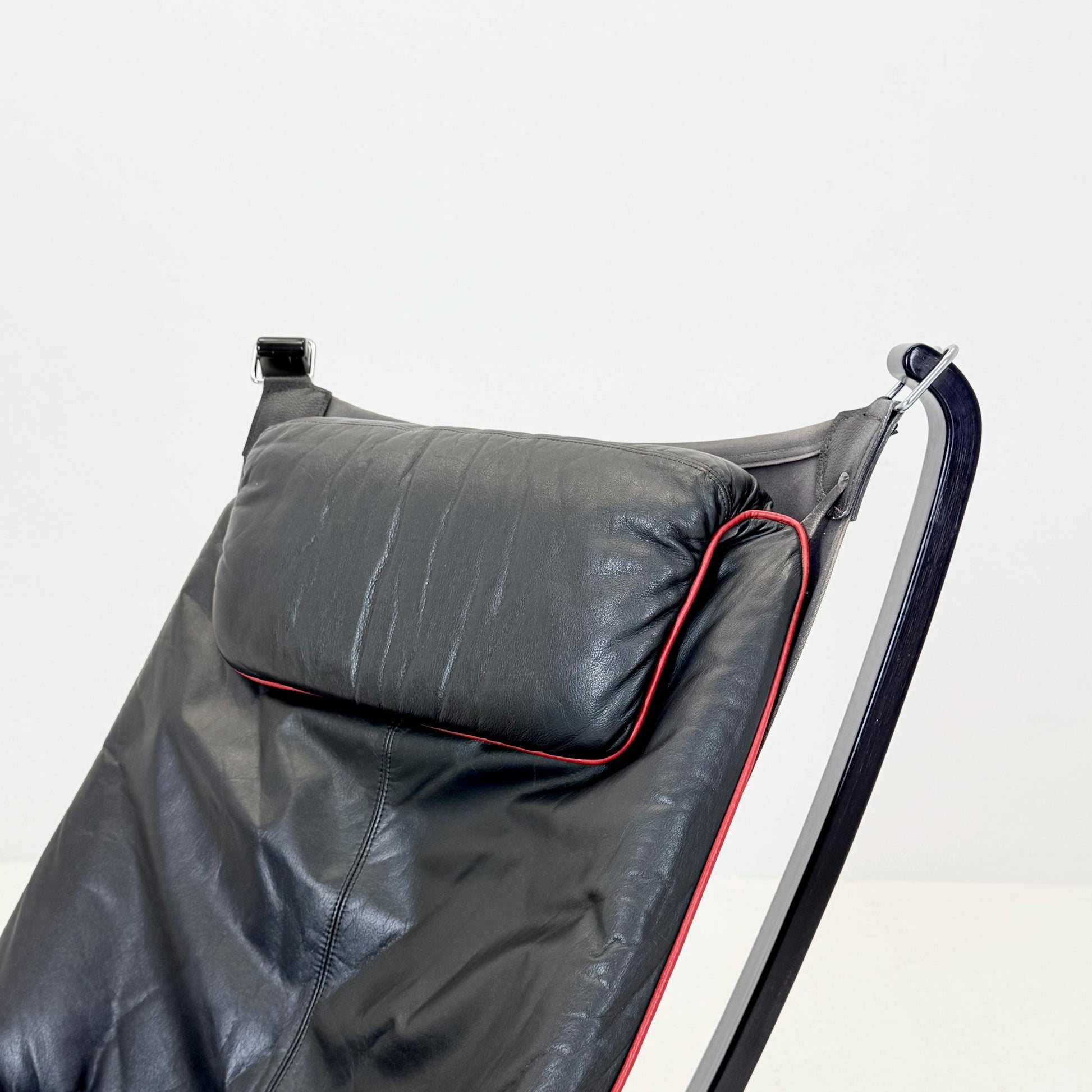 Mid century Falcon Lounge chair and footstool by Sigurd Ressell for Vatne Møbler, 1970s, set of 2
