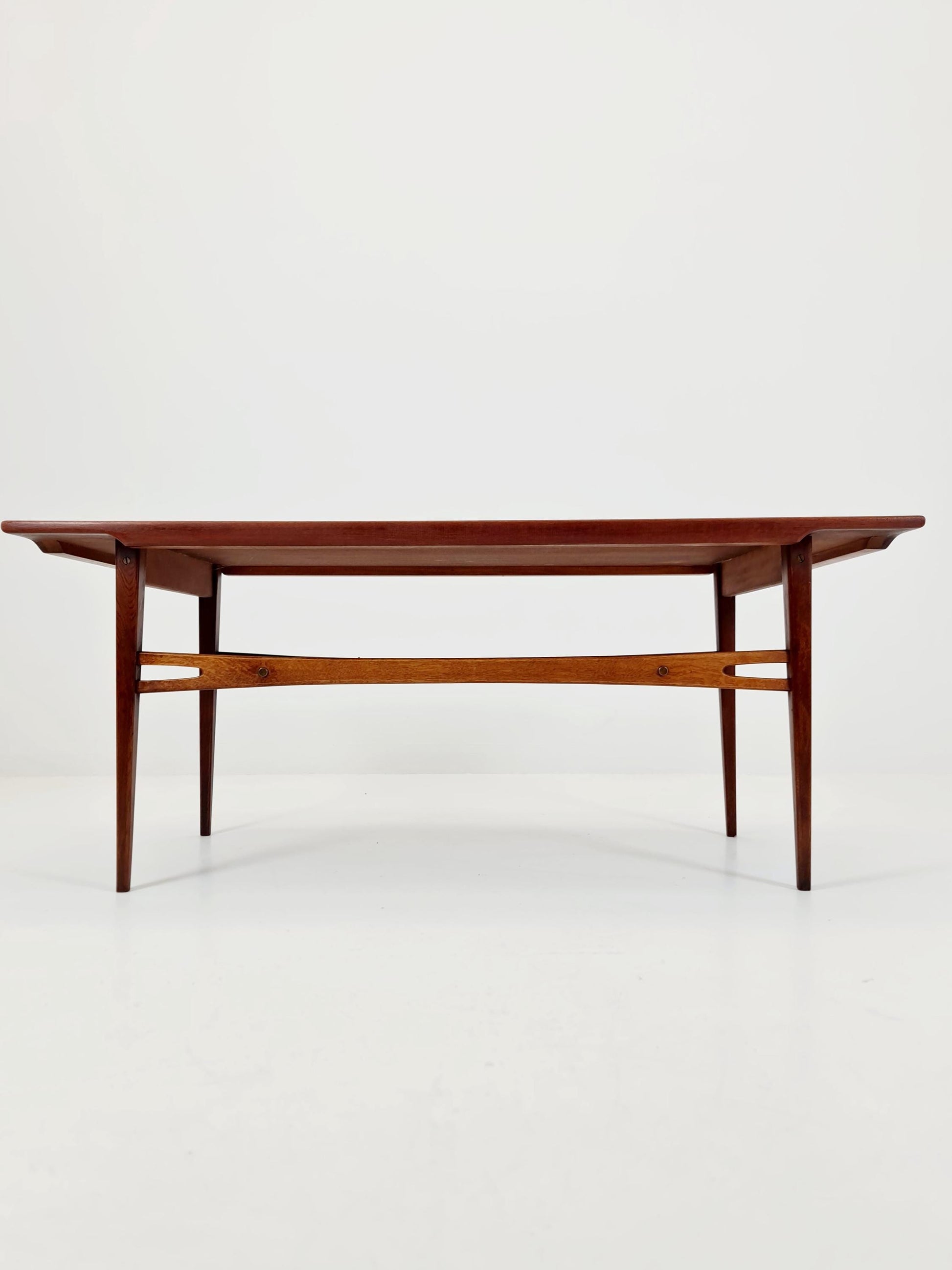 Mid century Danish Teak & Rattan Coffee table by Trioh Möbler Denmark, 1960s
