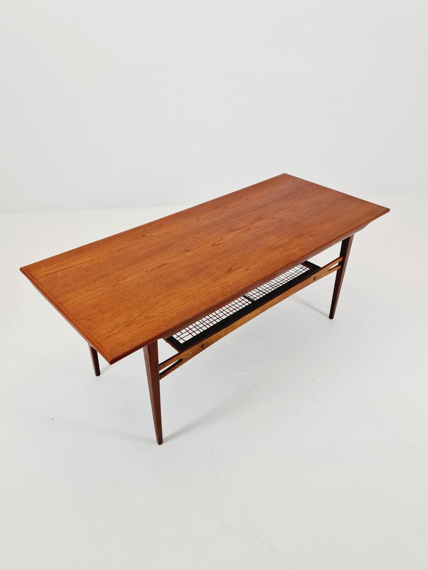 Mid century Danish Teak & Rattan Coffee table by Trioh Möbler Denmark, 1960s