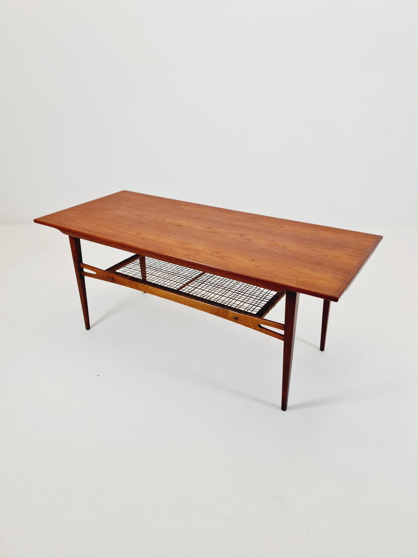 Mid century Danish Teak & Rattan Coffee table by Trioh Möbler Denmark, 1960s