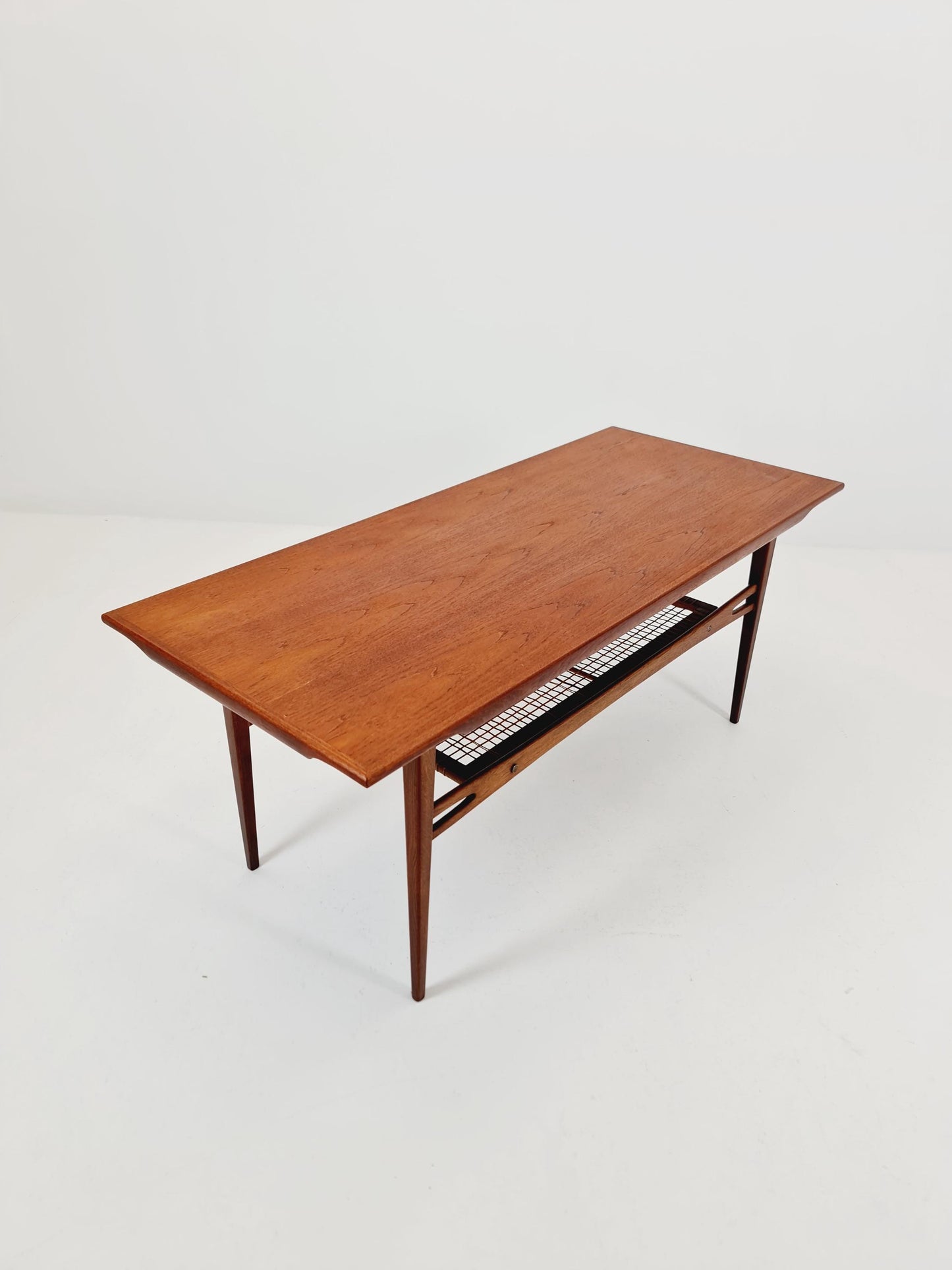 Mid century Danish Teak & Rattan Coffee table by Trioh Möbler Denmark, 1960s