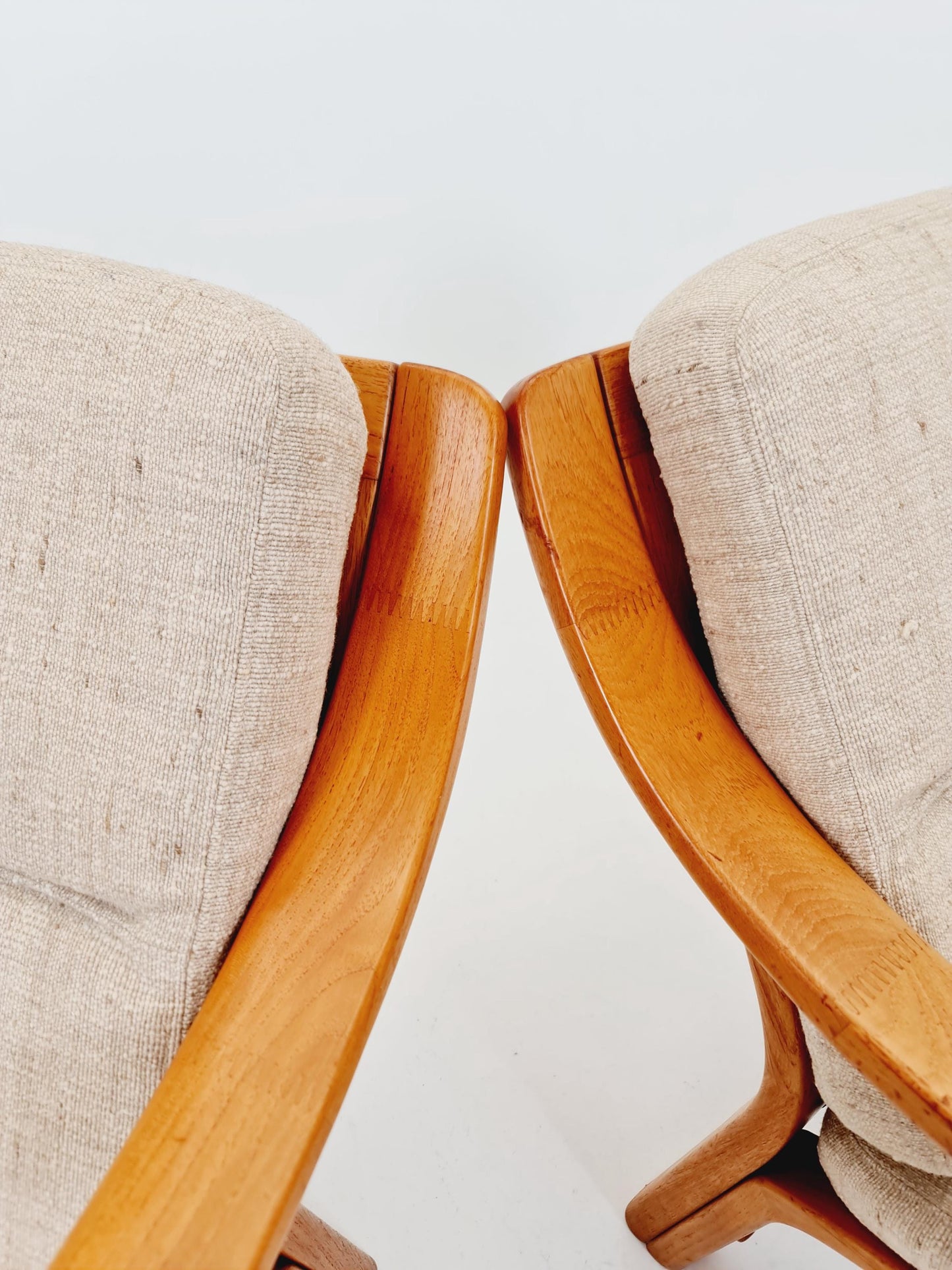 Mid century easy lounge chairs by P.Jeppesen in solid teak, 1960s, Set of 2