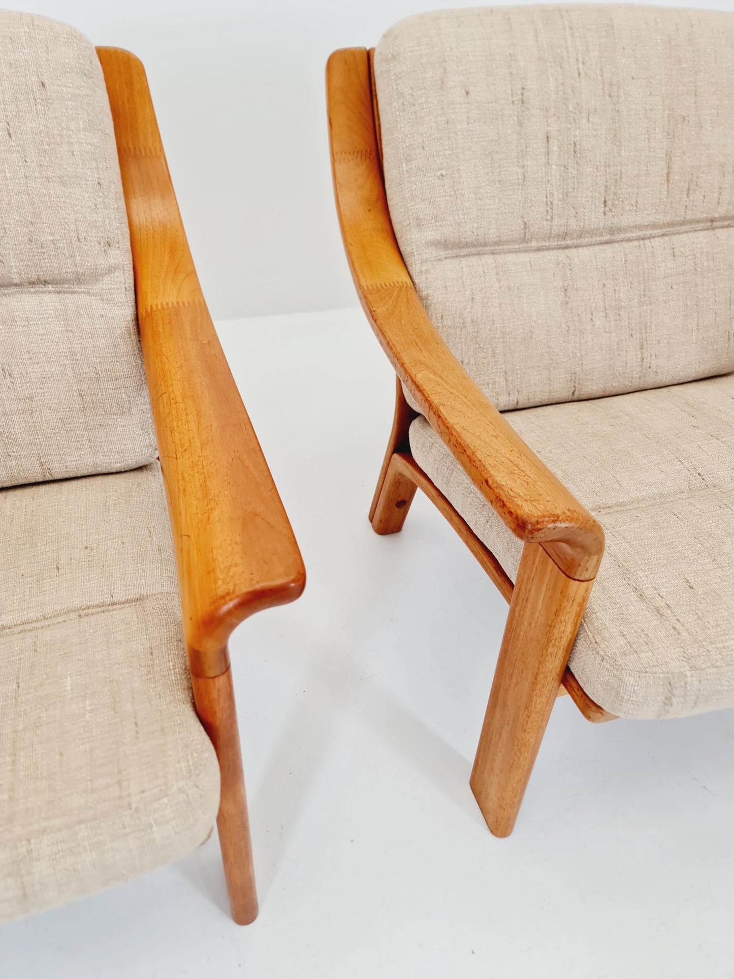 Mid century easy lounge chairs by P.Jeppesen in solid teak, 1960s, Set of 2