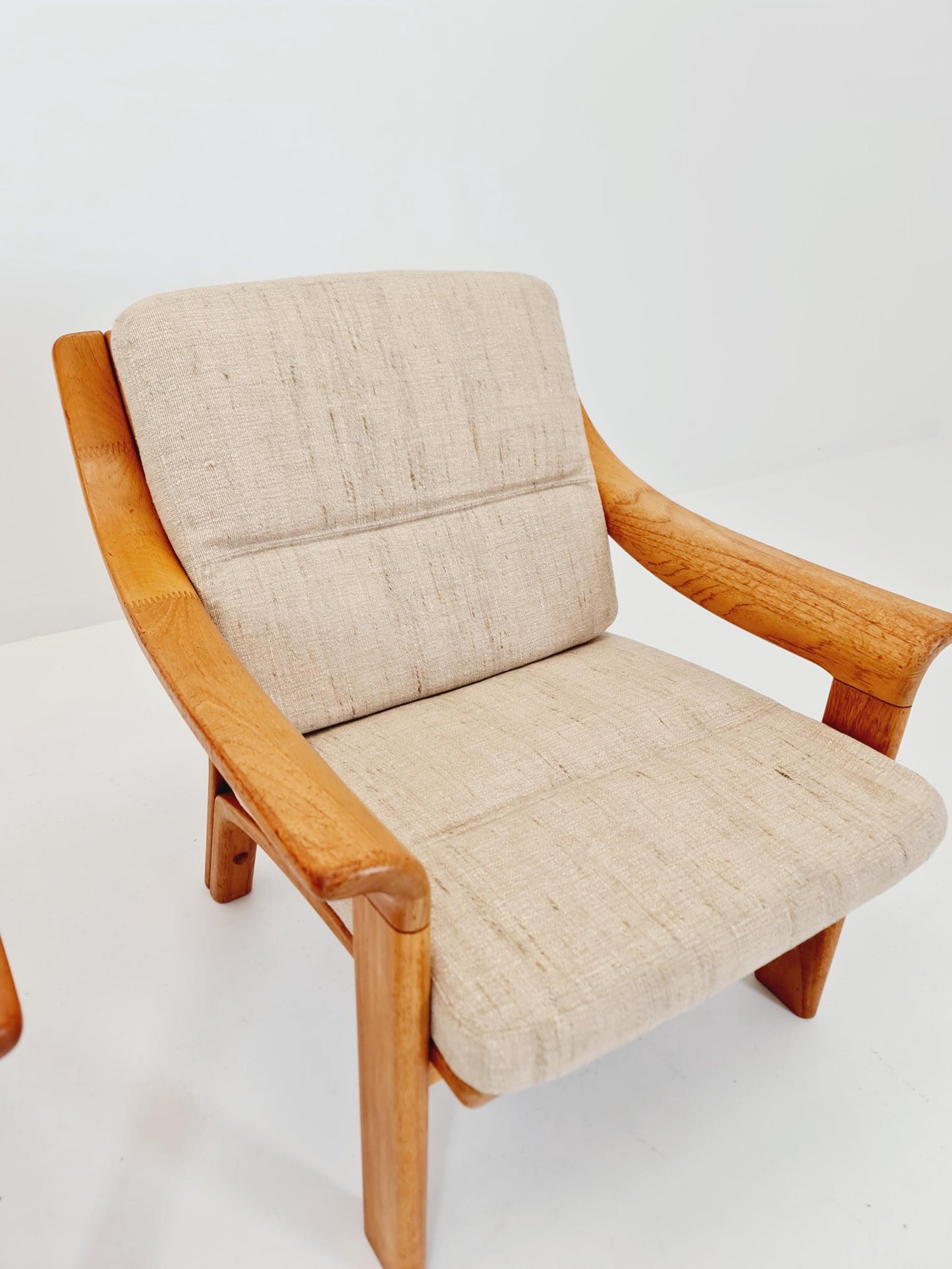Mid century easy lounge chairs by P.Jeppesen in solid teak, 1960s, Set of 2