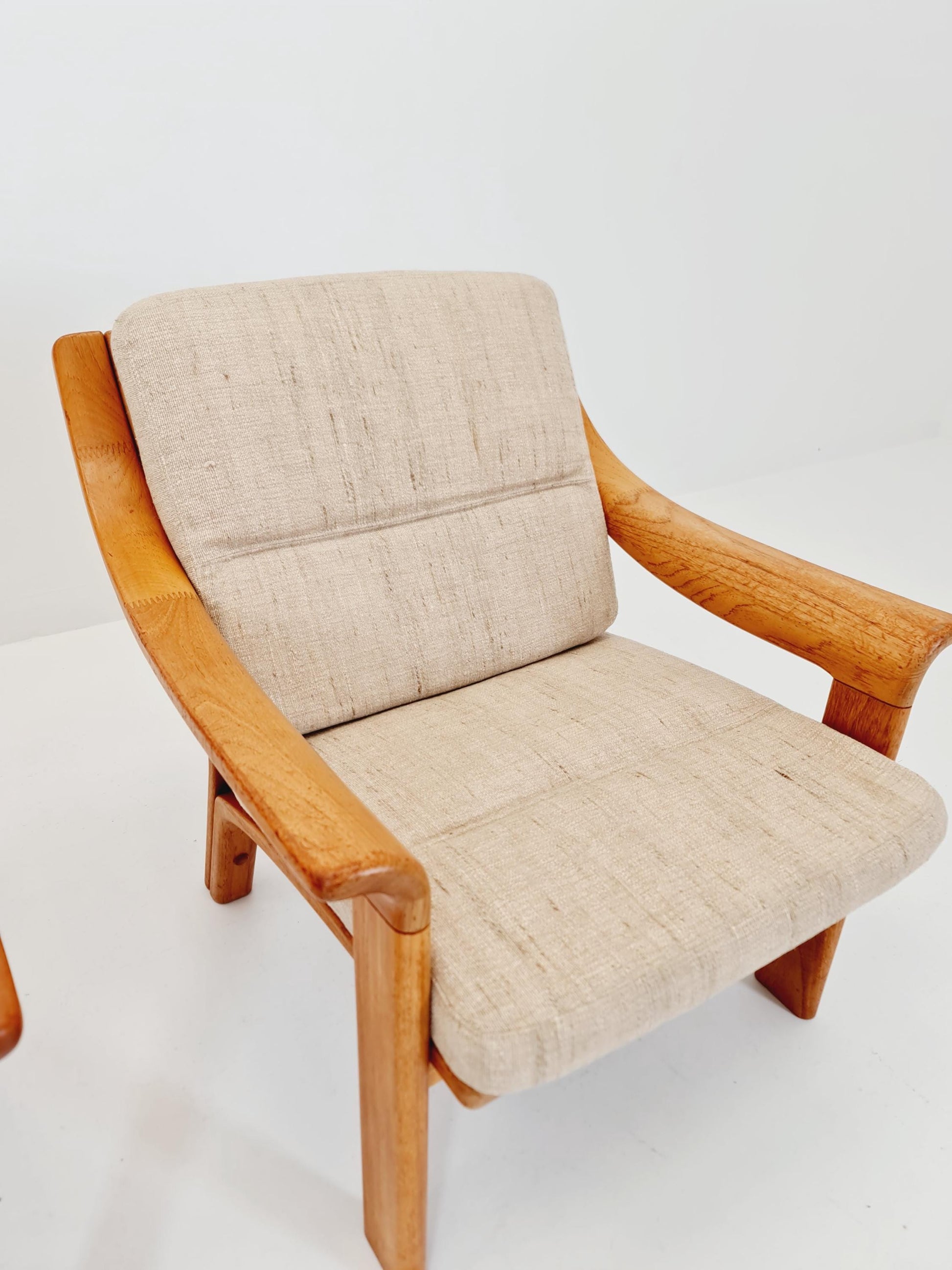 Mid century easy lounge chairs by P.Jeppesen in solid teak, 1960s, Set of 2
