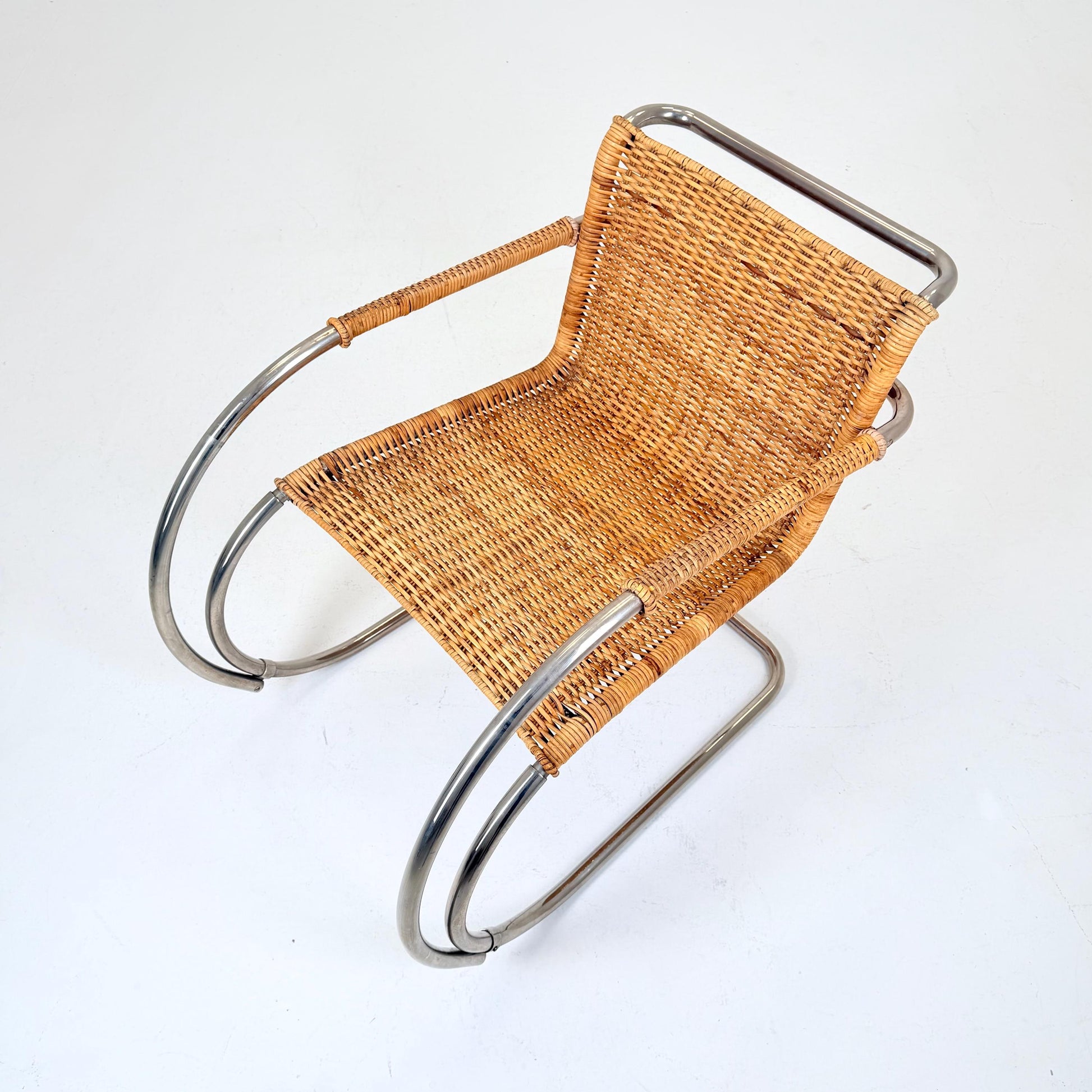 Mid Century D42 Rattan Cantilever Lounge Chair by Ludwig Mies van der Rohe for Tecta, 1970s Germany
