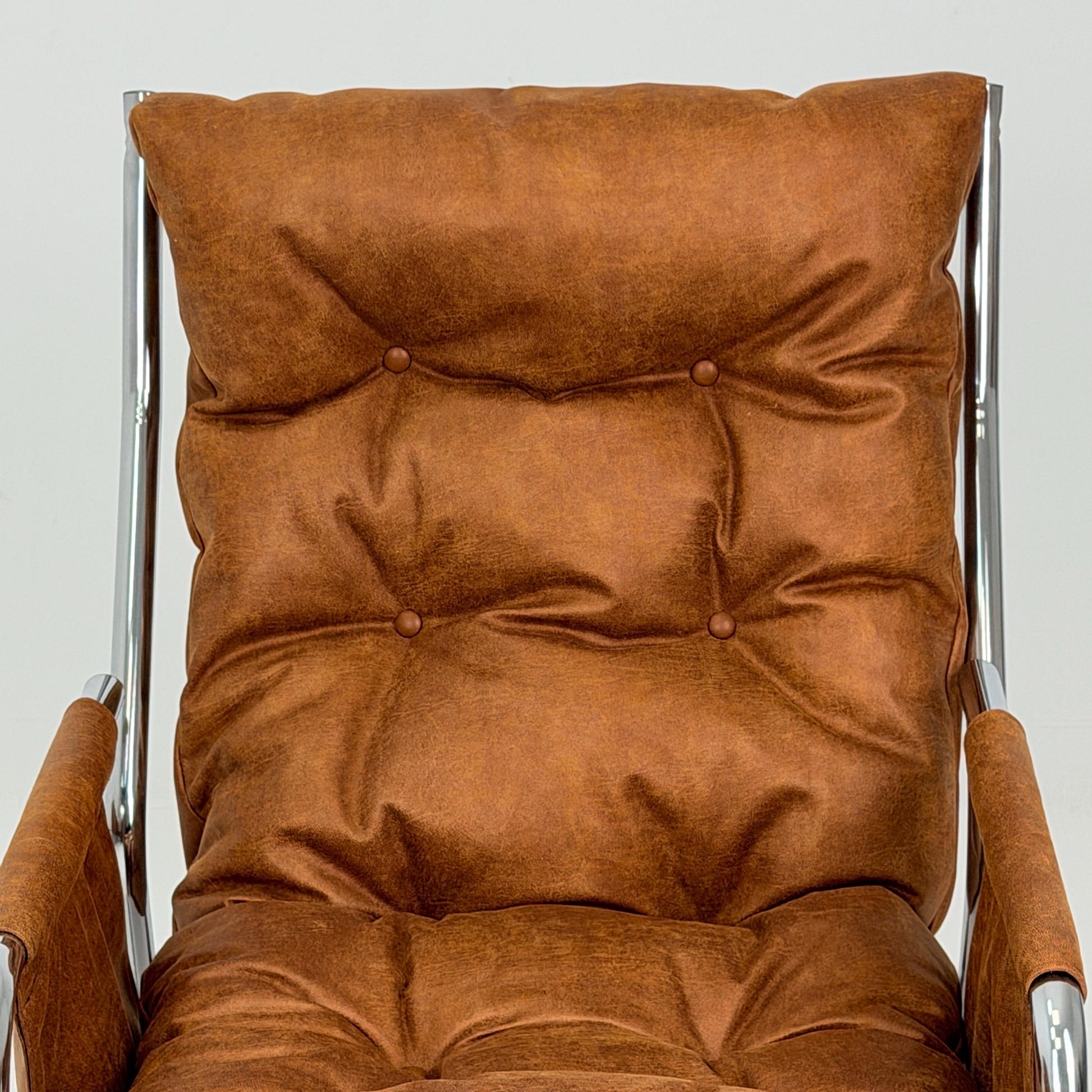 Mid century leather lounge chair By Gillis Lundgren Ikea Hoss Sweden 1970s