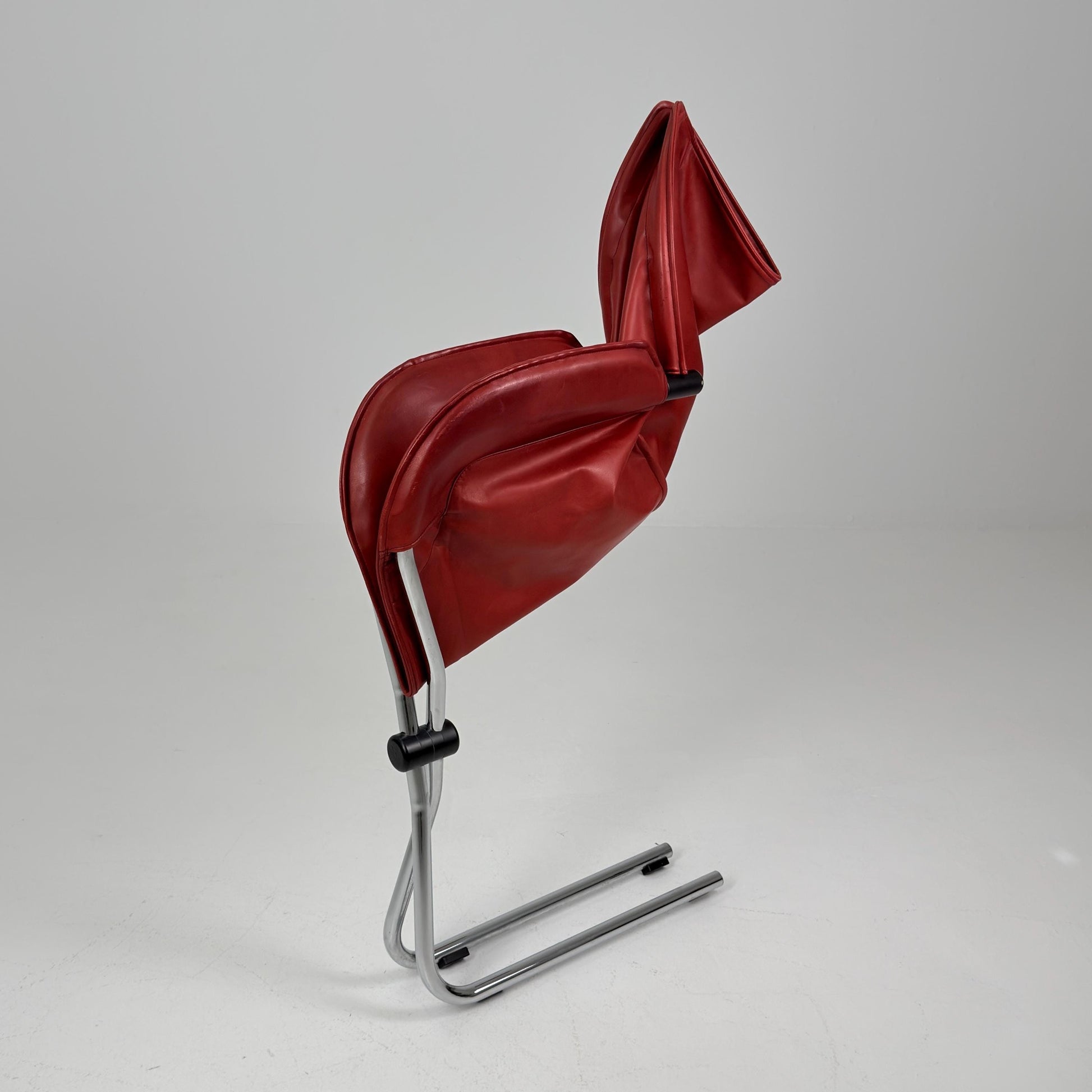 Rare Mid Century Simon Desanta Leather Lounge Chair for COR Germany, 1980s