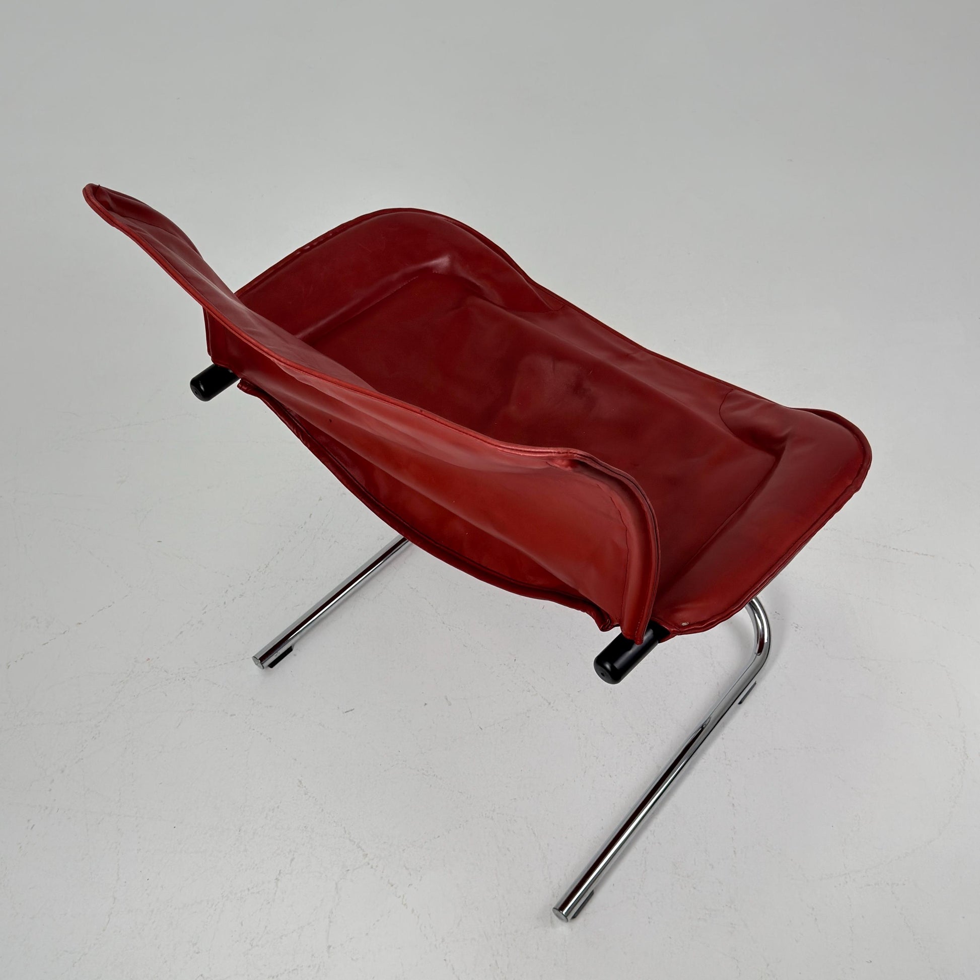Rare Mid Century Simon Desanta Leather Lounge Chair for COR Germany, 1980s
