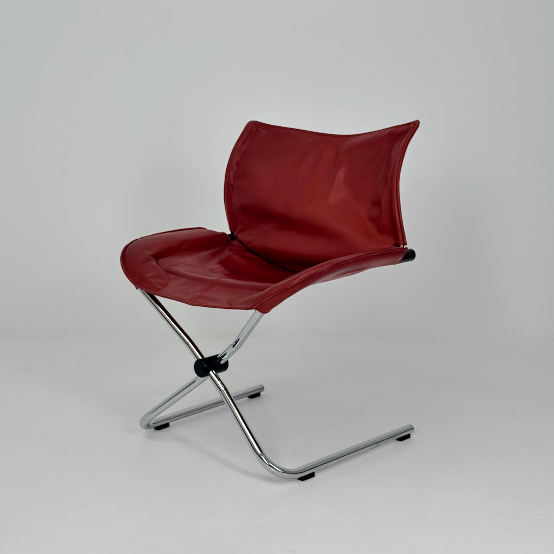 Rare Mid Century Simon Desanta Leather Lounge Chair for COR Germany, 1980s