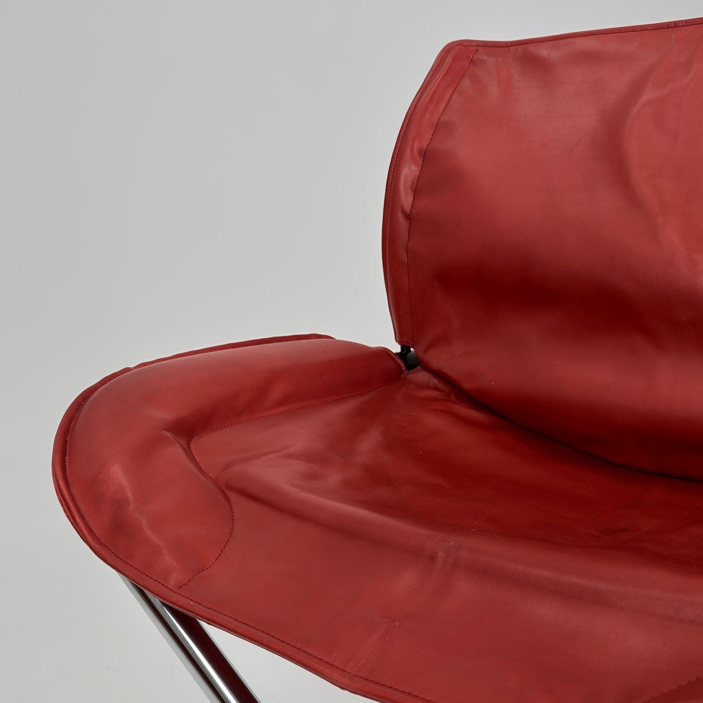 Rare Mid Century Simon Desanta Leather Lounge Chair for COR Germany, 1980s