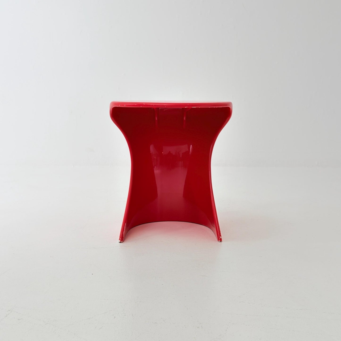 Rare Space Age Red Fiberglass Side Table, Germany 1980s
