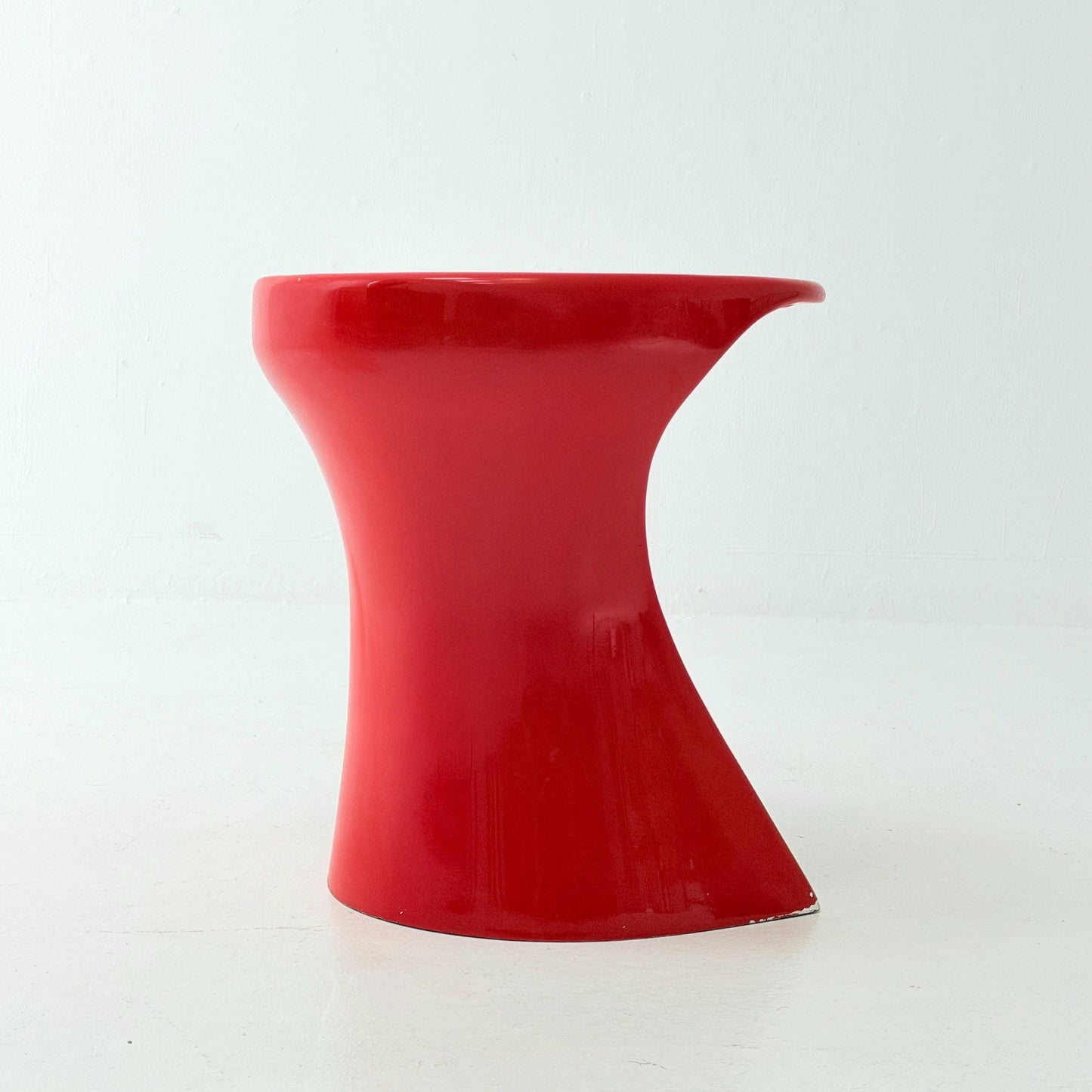 Rare Space Age Red Fiberglass Side Table, Germany 1980s