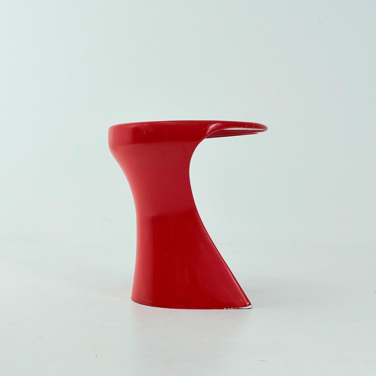 Rare Space Age Red Fiberglass Side Table, Germany 1980s