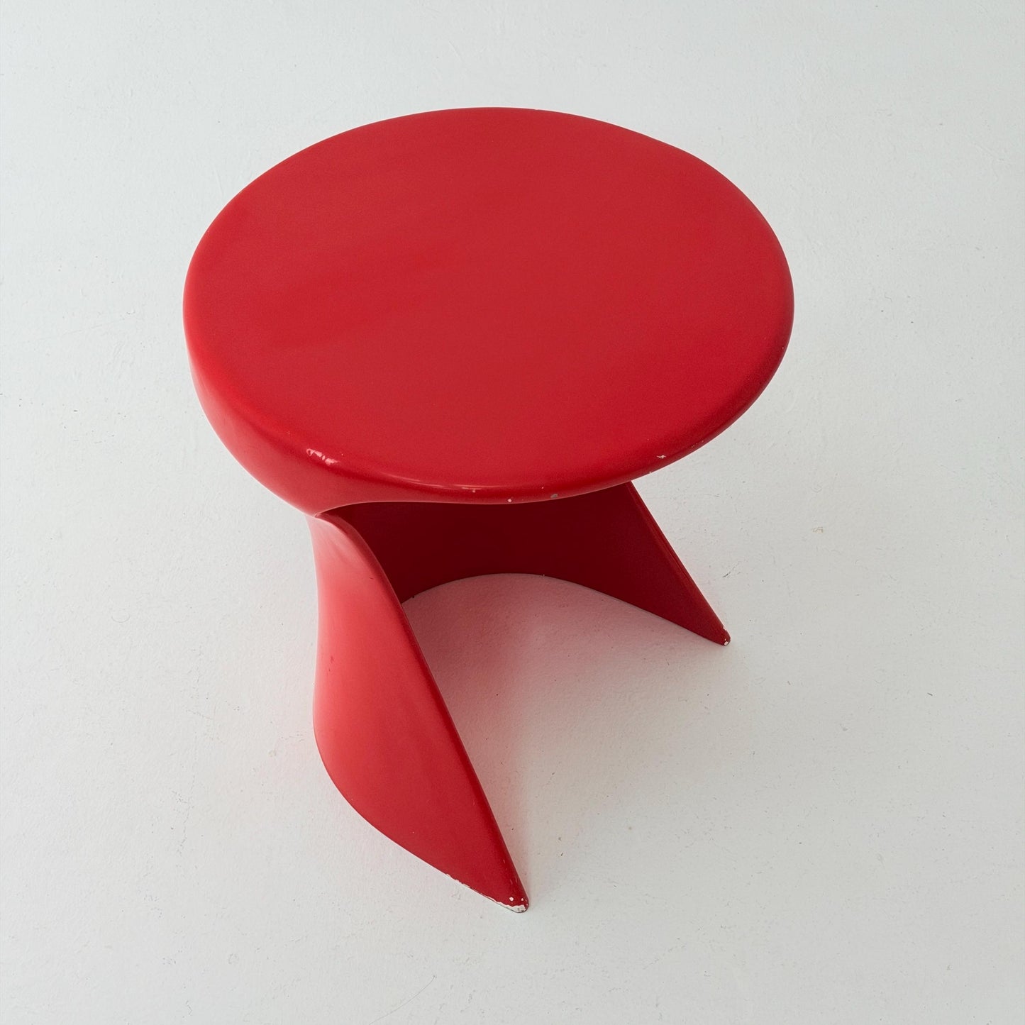 Rare Space Age Red Fiberglass Side Table, Germany 1980s