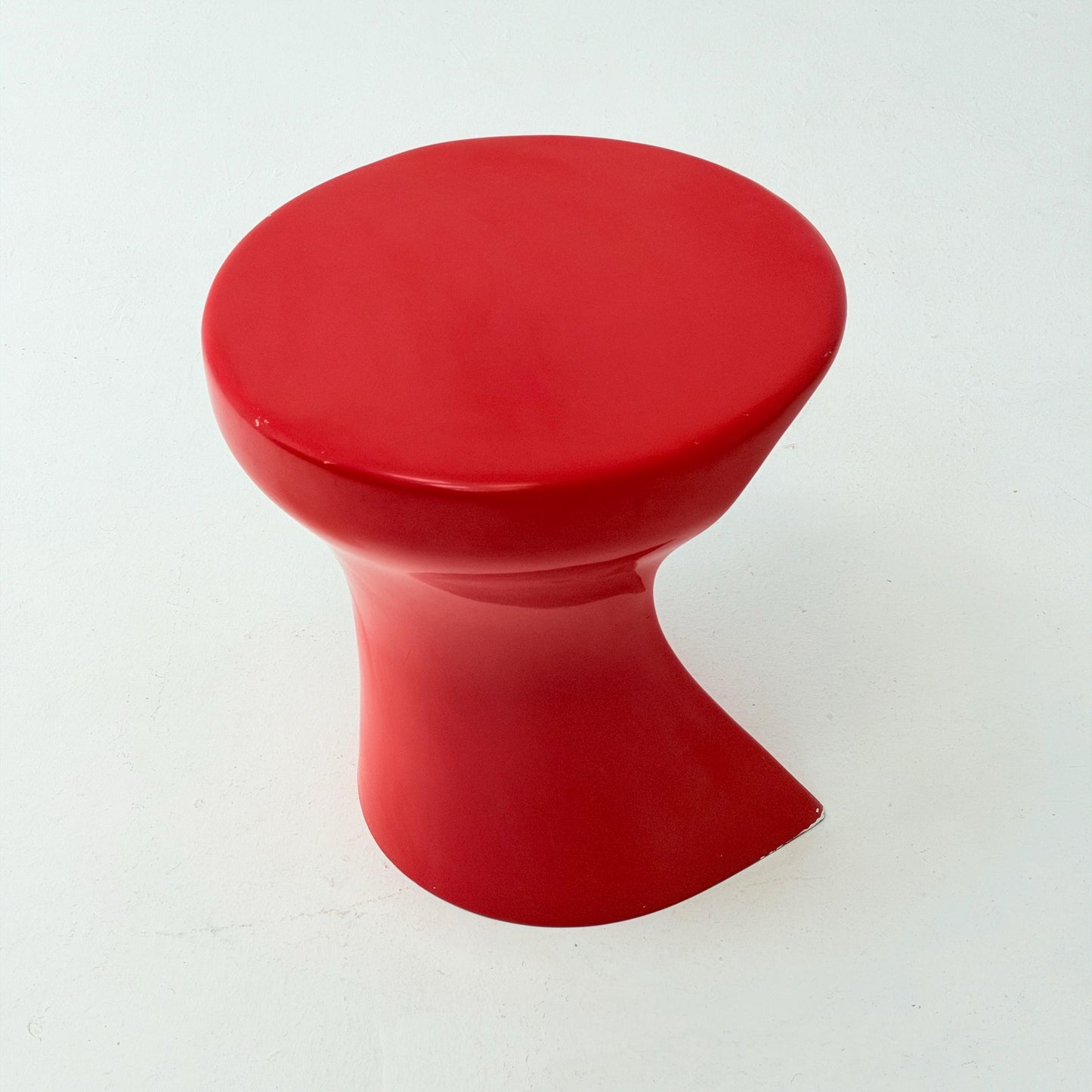 Rare Space Age Red Fiberglass Side Table, Germany 1980s