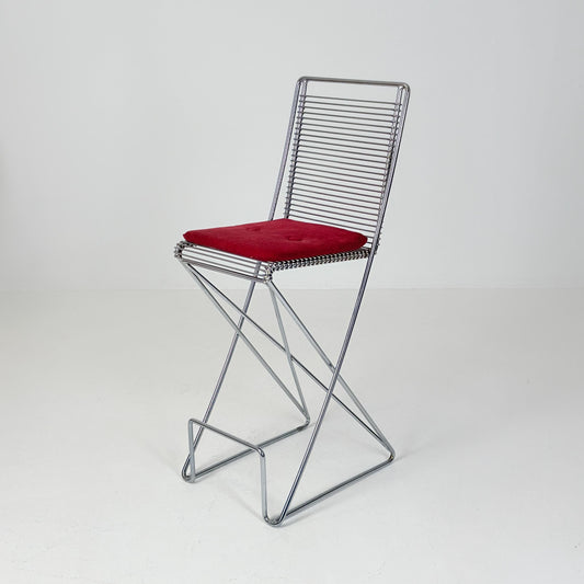 Mid century Postmodern Cross-Cantilever Bar Stool by Till Behrens, Germany 1980s