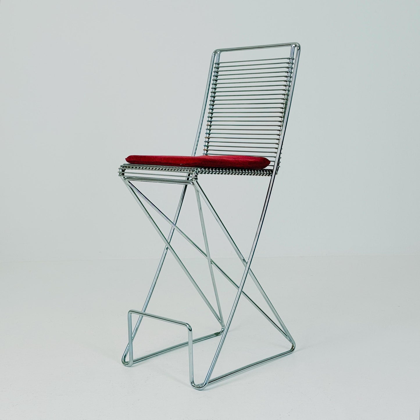 Mid century Postmodern Cross-Cantilever Bar Stool by Till Behrens, Germany 1980s