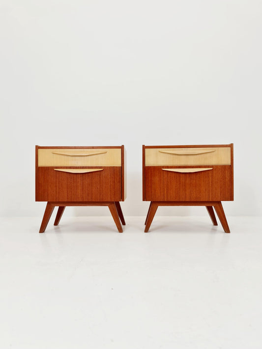 German Mid century nightstands/ bedside tables , Set of 2 ,1950s