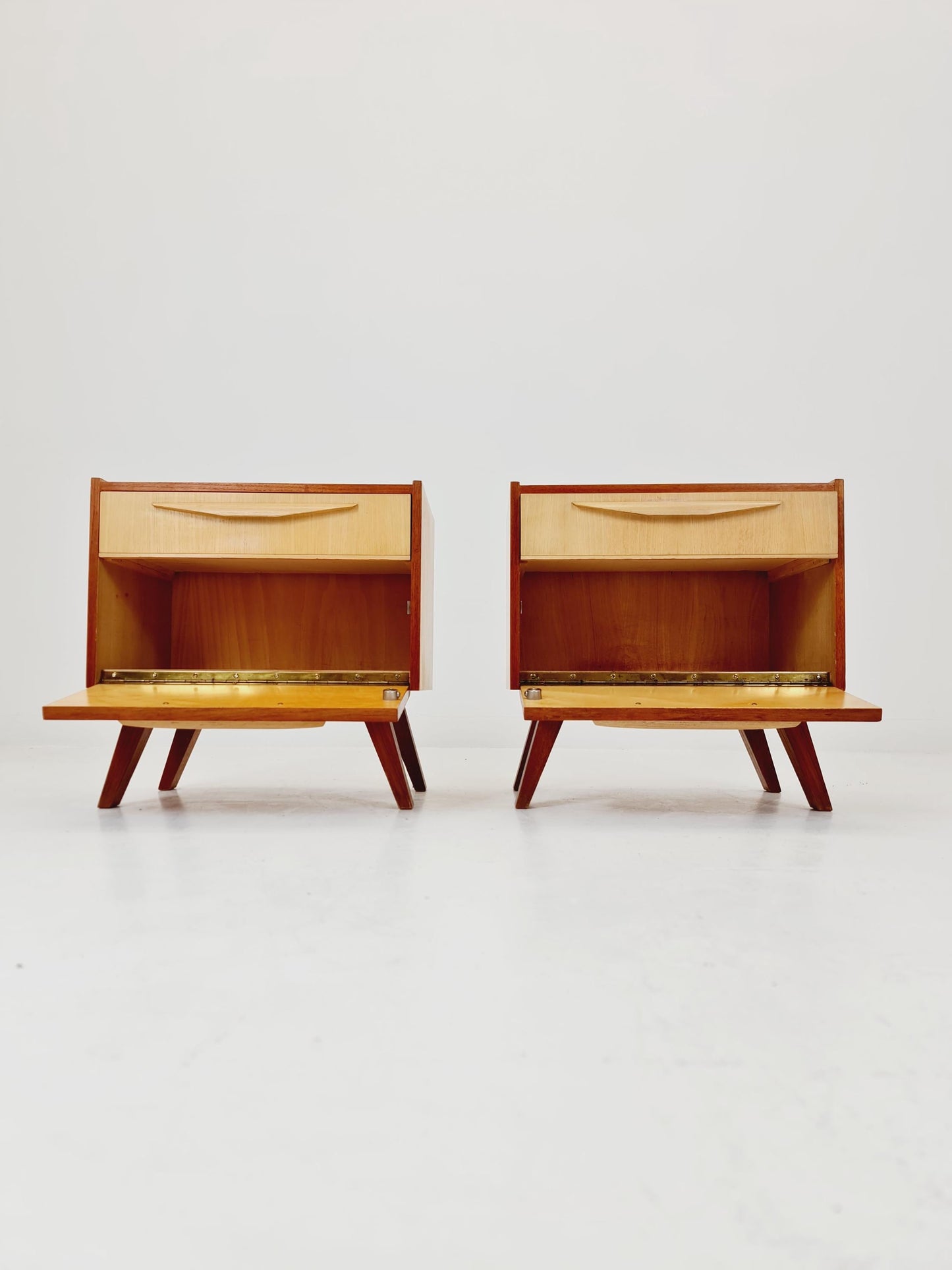 German Mid century nightstands/ bedside tables , Set of 2 ,1950s