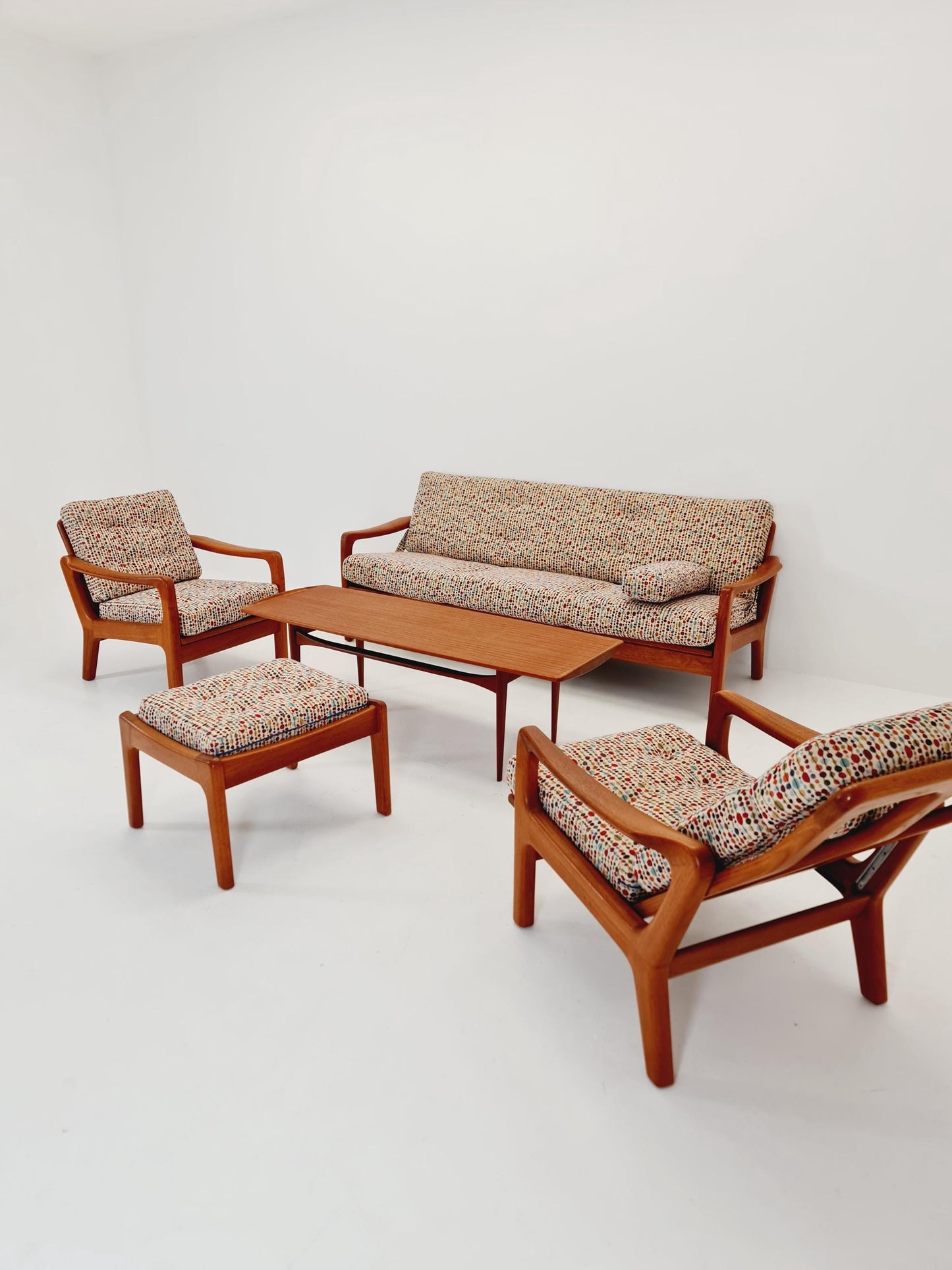 Mid-century Rare Danish teak lounge sofa/ Easy sofa /daybed BY Juul christiansen for JK Denmark , 1960s