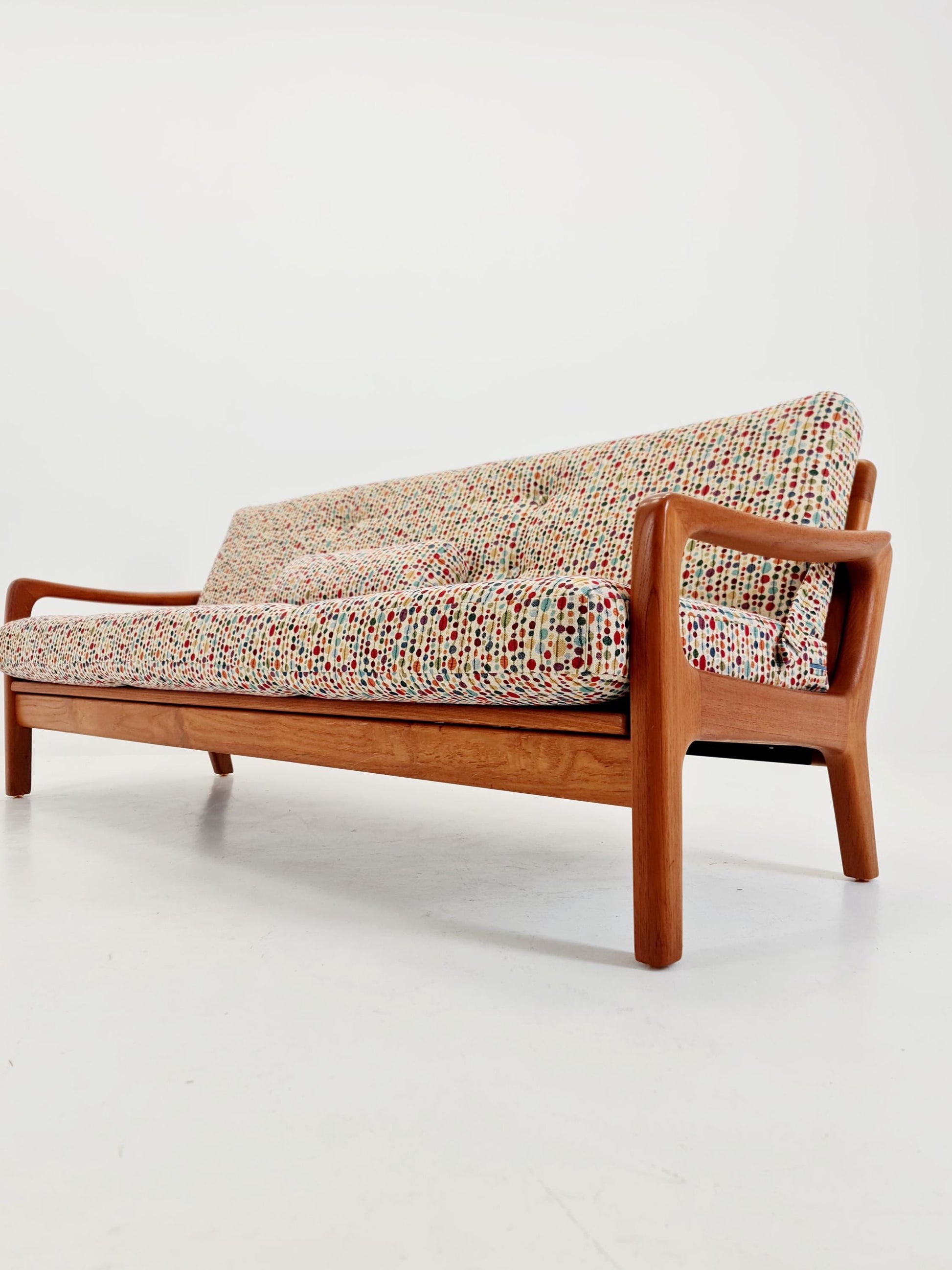 Mid-century Rare Danish teak lounge sofa/ Easy sofa /daybed BY Juul christiansen for JK Denmark , 1960s