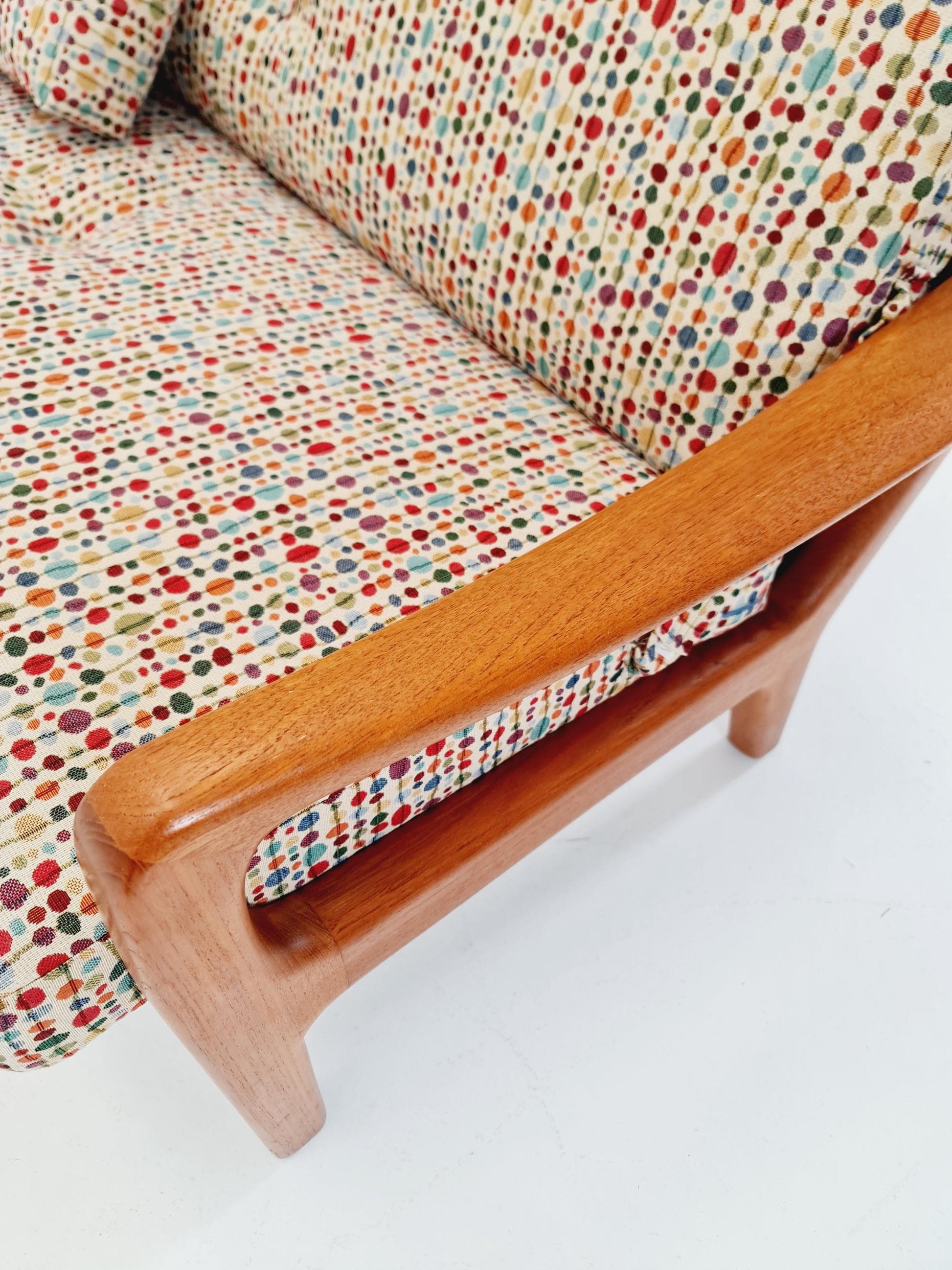 Mid-century Rare Danish teak lounge sofa/ Easy sofa /daybed BY Juul christiansen for JK Denmark , 1960s