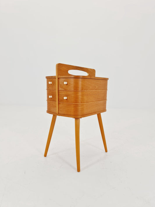 Vintage teak sweing table/ side table cabinet, 1960s