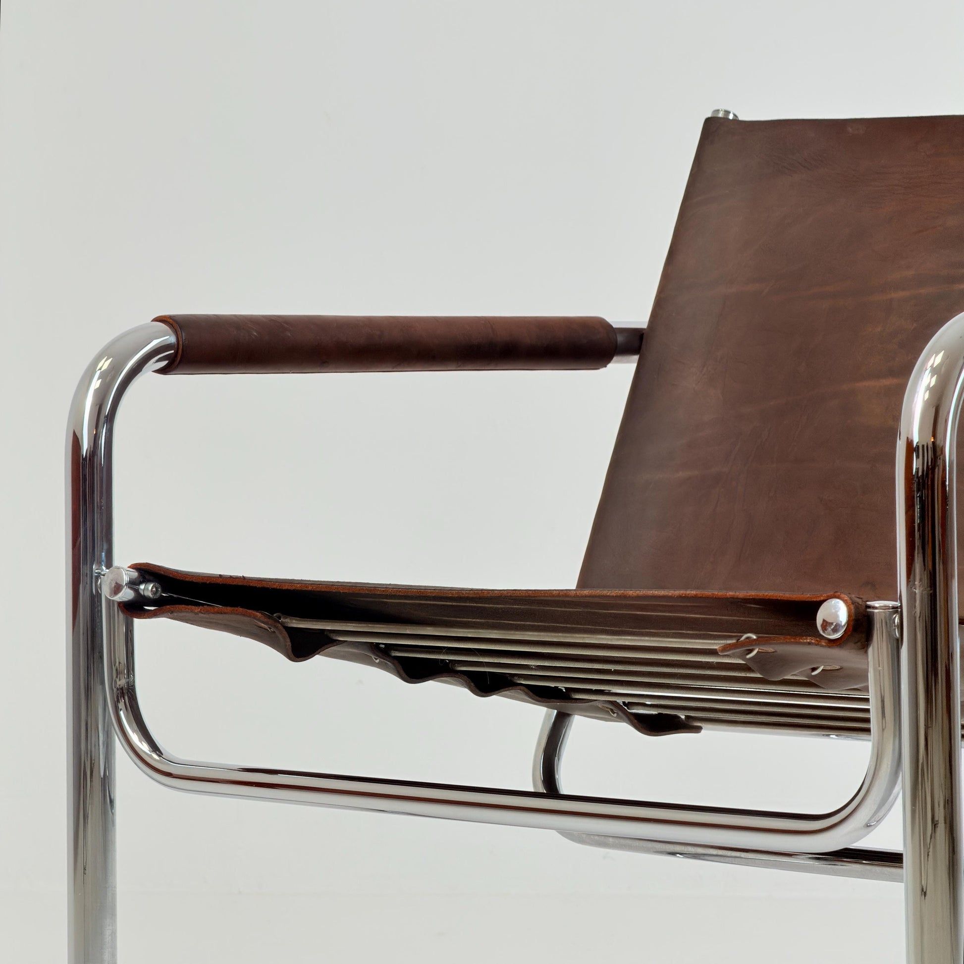 Rare Mid Century Rondo Cantilever Lounge Armchair by Heinrich Pfalzberger – Chocolate Brown Leather, Swiss Design 1960s,