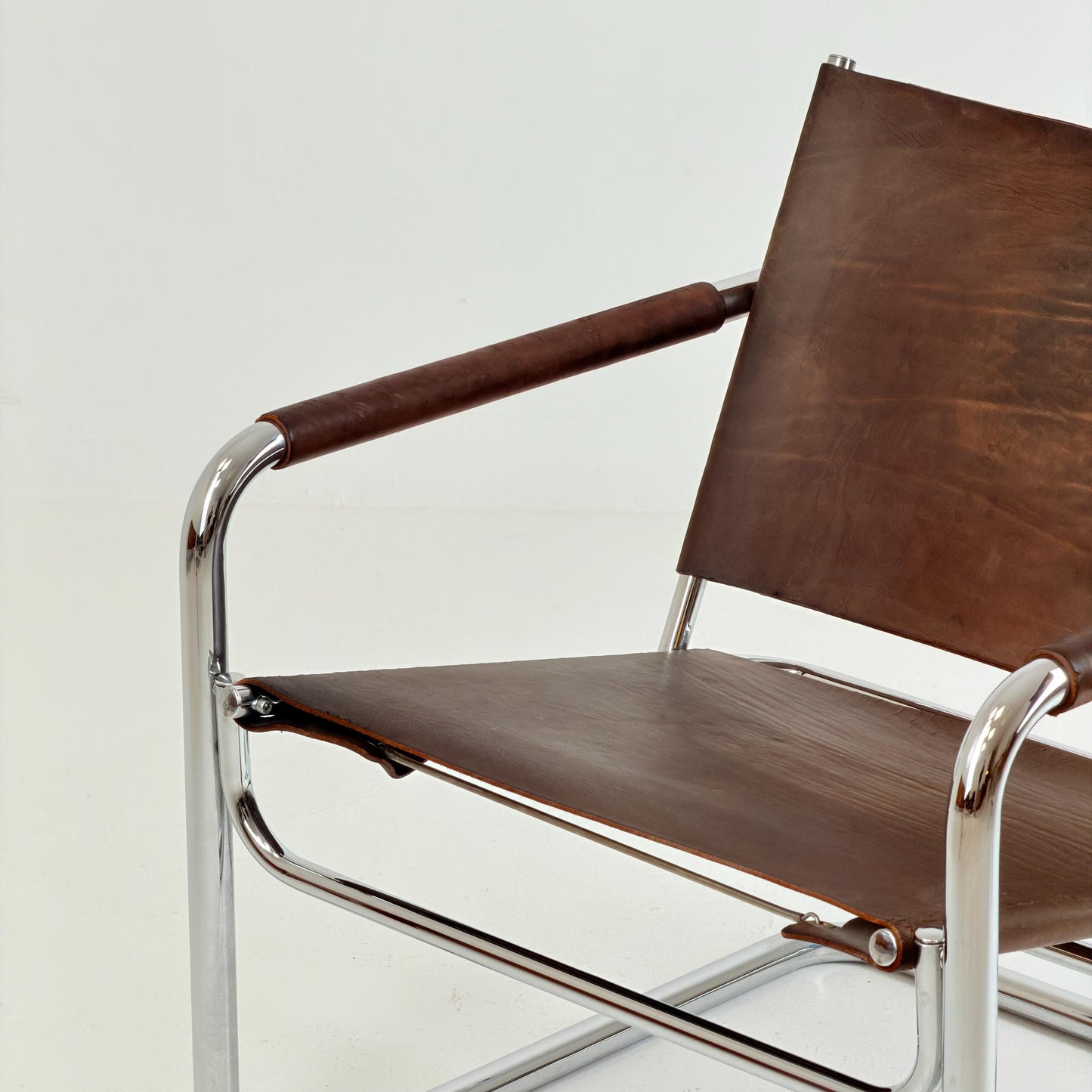 Rare Mid Century Rondo Cantilever Lounge Armchair by Heinrich Pfalzberger – Chocolate Brown Leather, Swiss Design 1960s,