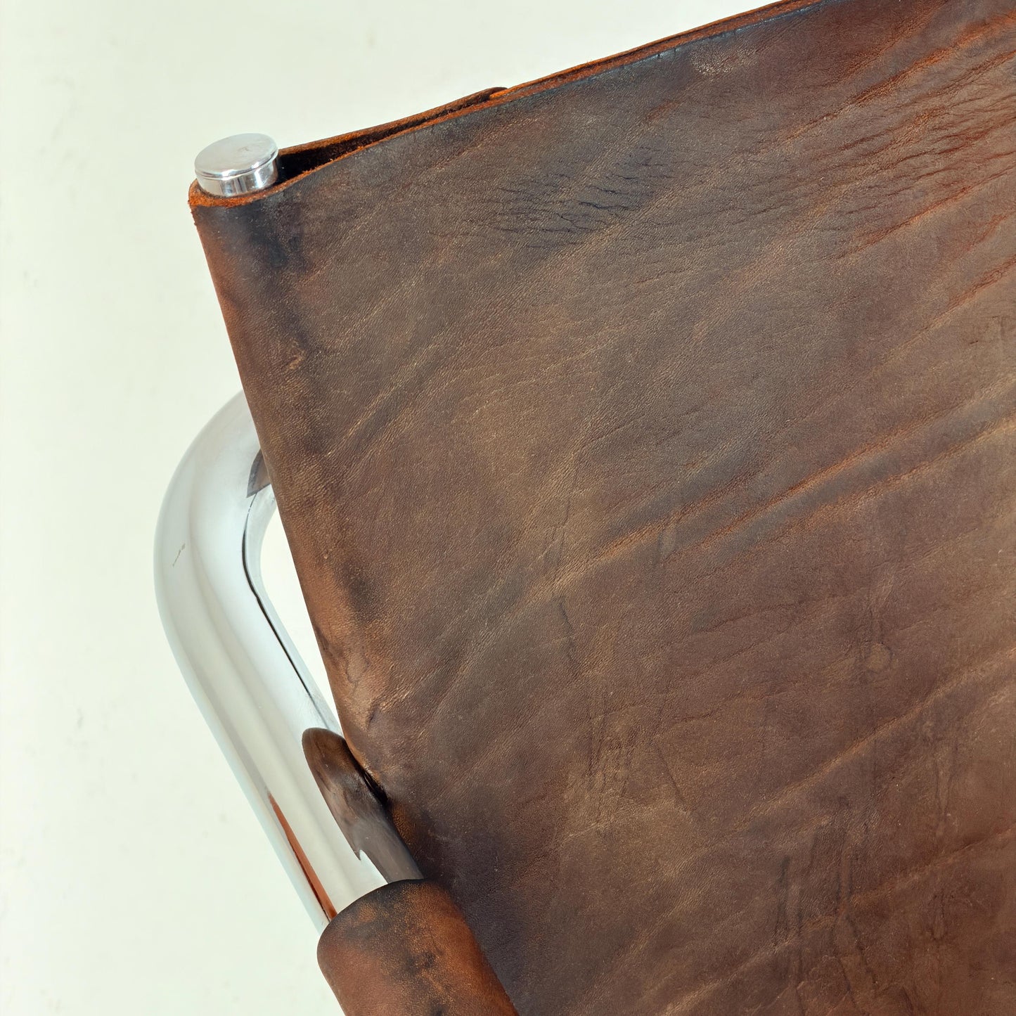 Rare Mid Century Rondo Cantilever Lounge Armchair by Heinrich Pfalzberger – Chocolate Brown Leather, Swiss Design 1960s,