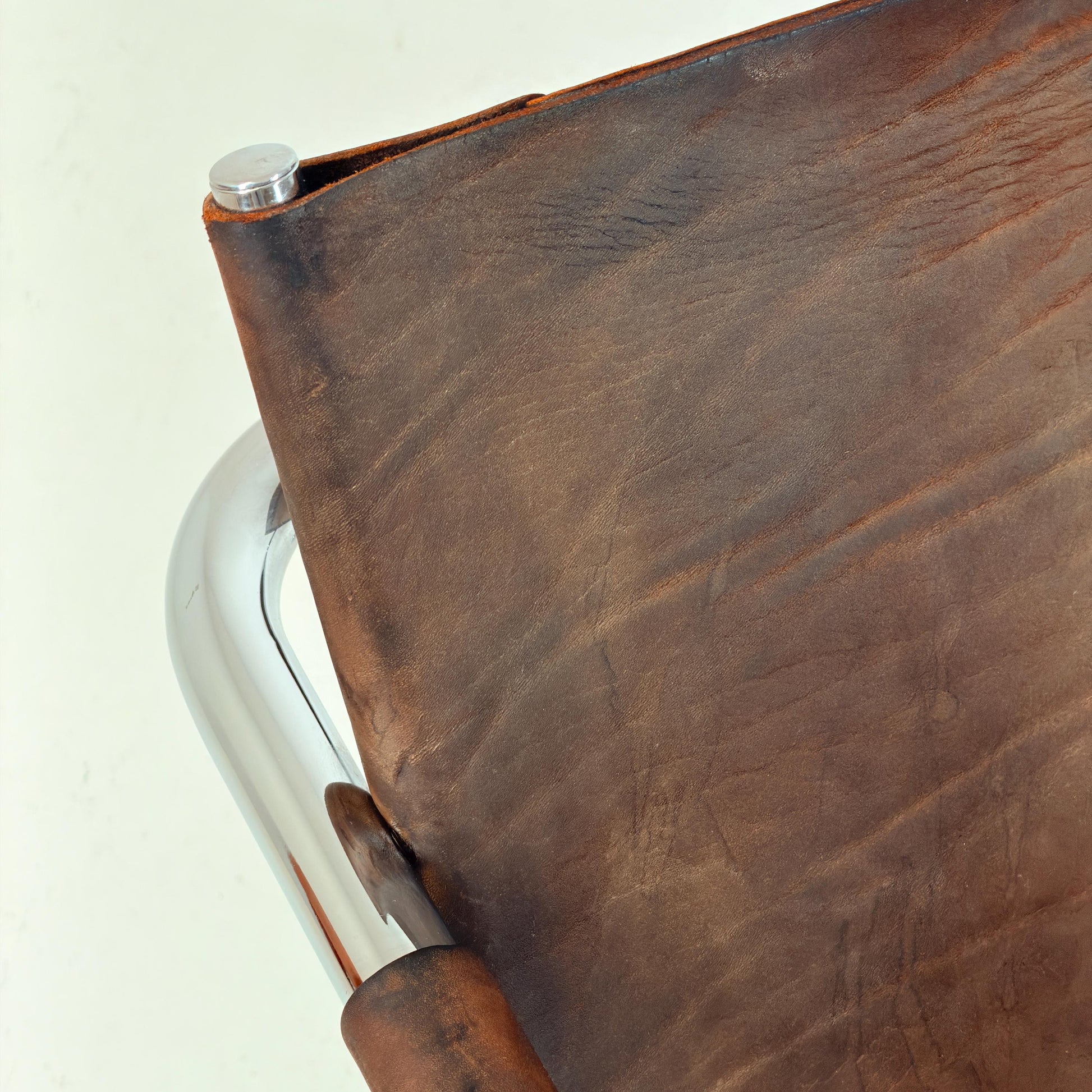 Rare Mid Century Rondo Cantilever Lounge Armchair by Heinrich Pfalzberger – Chocolate Brown Leather, Swiss Design 1960s,