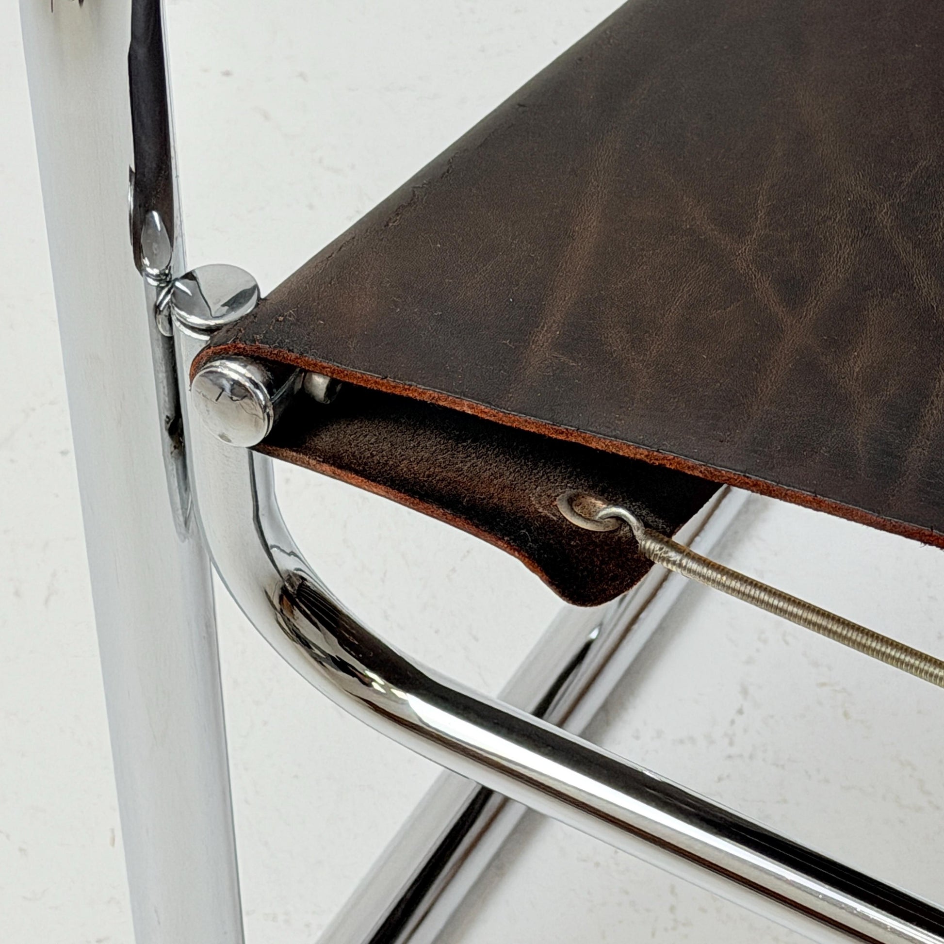 Rare Mid Century Rondo Cantilever Lounge Armchair by Heinrich Pfalzberger – Chocolate Brown Leather, Swiss Design 1960s,